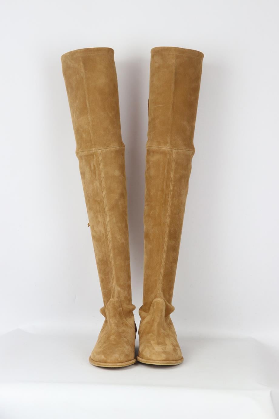 Stuart Weitzman Stretch Suede Over The Knee Boots Eu 38 Uk 5 Us 8 In Excellent Condition In London, GB