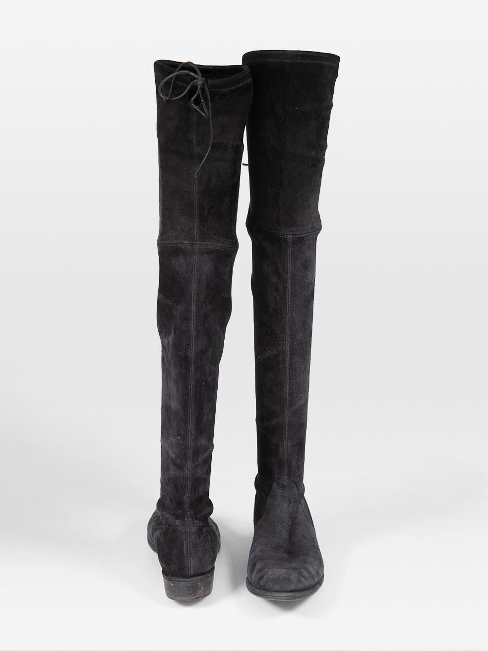 Black Stuart Weitzman Stuart Weitzman for Russell & Suede Knee High Boots Size IT 38.5 For Sale