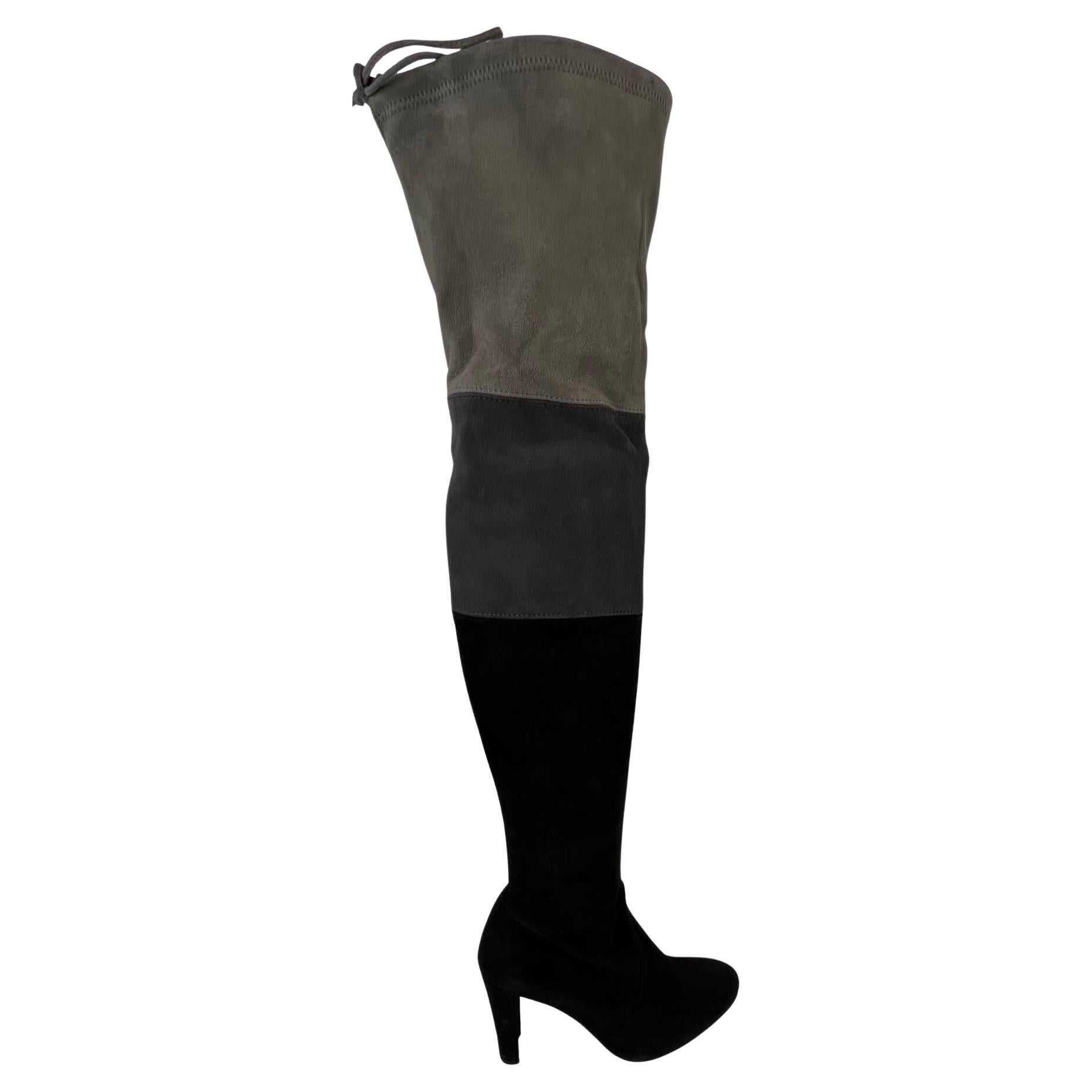 Stuart Weitzman Suede Black Trokia Over The Knee Boots (7 US) 39844 For Sale