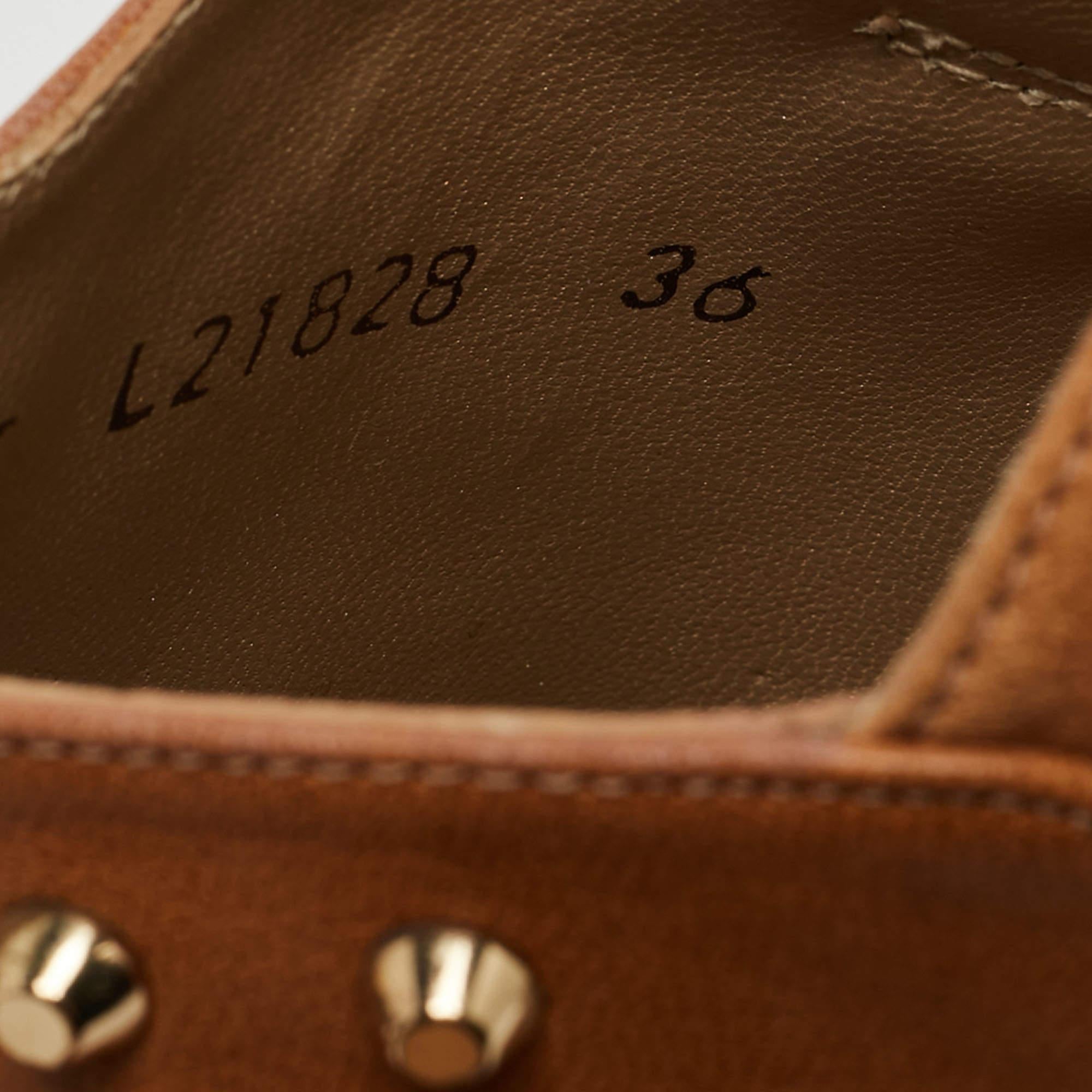 Stuart Weitzman Tan Leather Studded Slingback Sandals Size 36 2