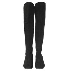 Stivali sopra il ginocchio Tia di Stuart Weitzman in camoscio nero