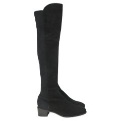 Stivali sopra il ginocchio Tia di Stuart Weitzman in camoscio nero