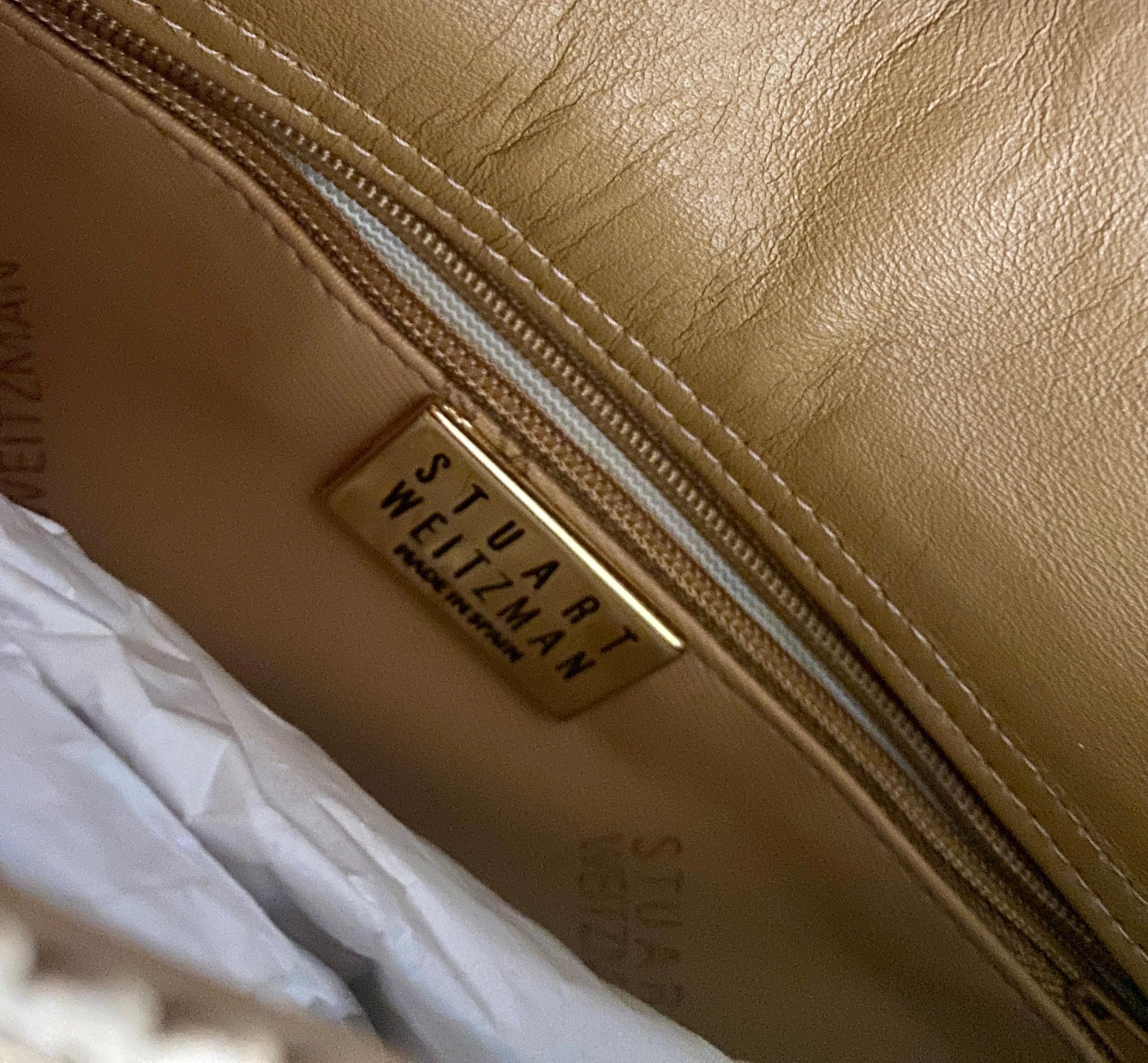 Stuart Weitzman Vintage Braune Wildlederhandtasche mit Blumendekoration NWOT im Angebot 9