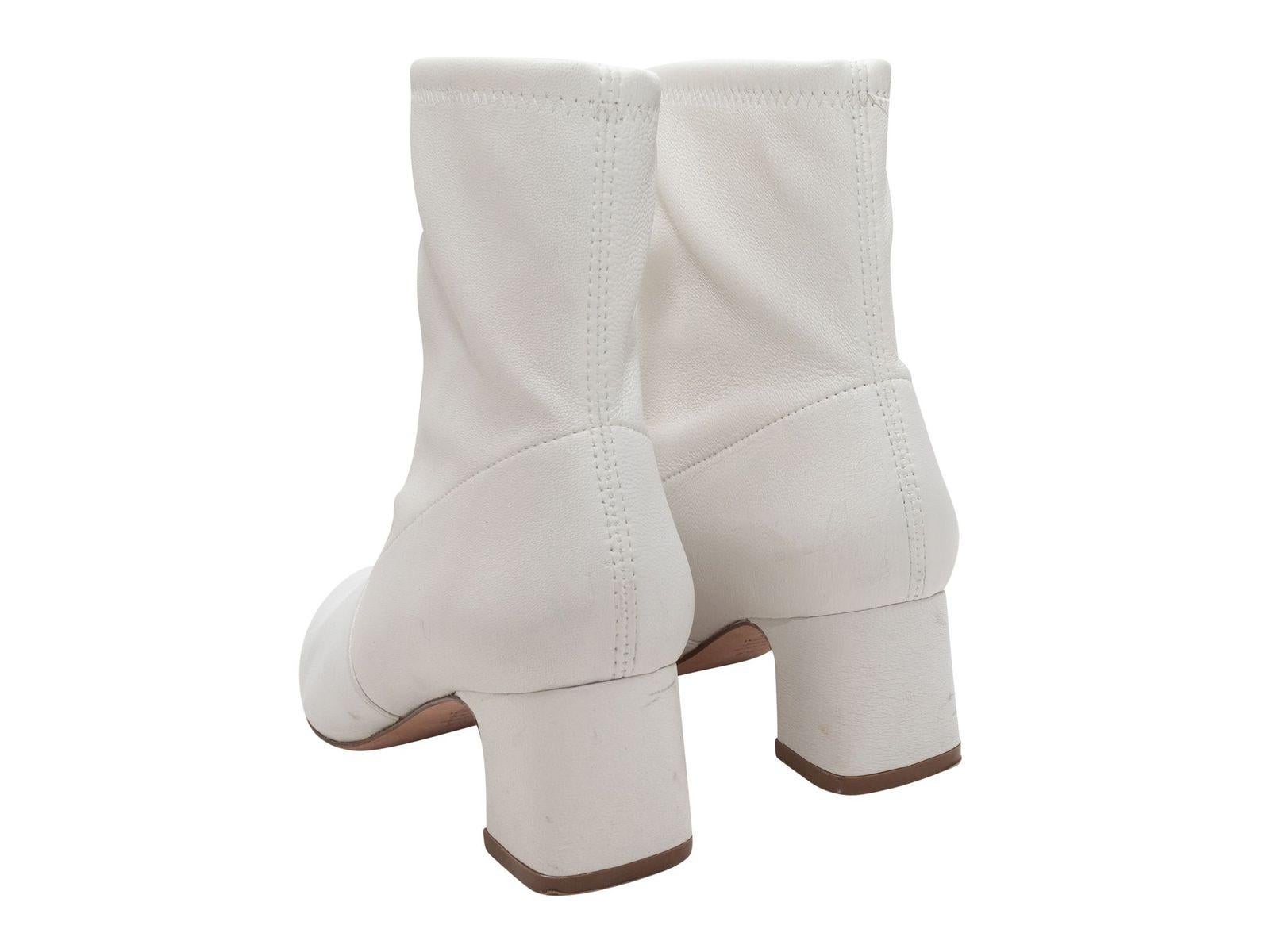 Women's Stuart Weitzman White Leather Sock Boots