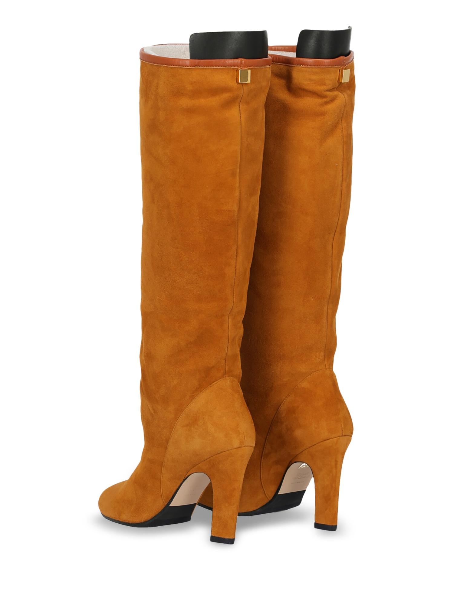Orange Stuart Weitzman Woman Boots Camel Color Leather IT 35 For Sale