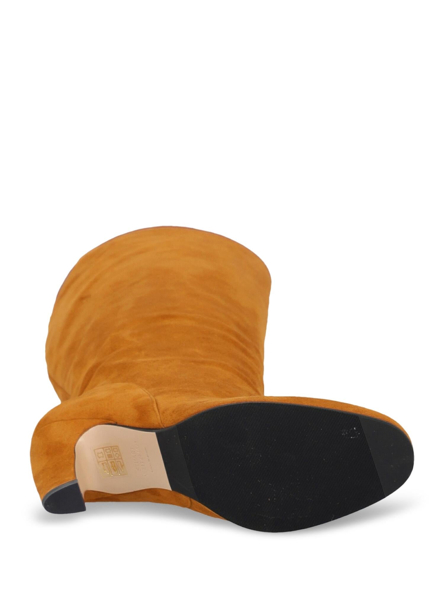 Orange Stuart Weitzman Woman Boots Camel Color Leather IT 37 For Sale