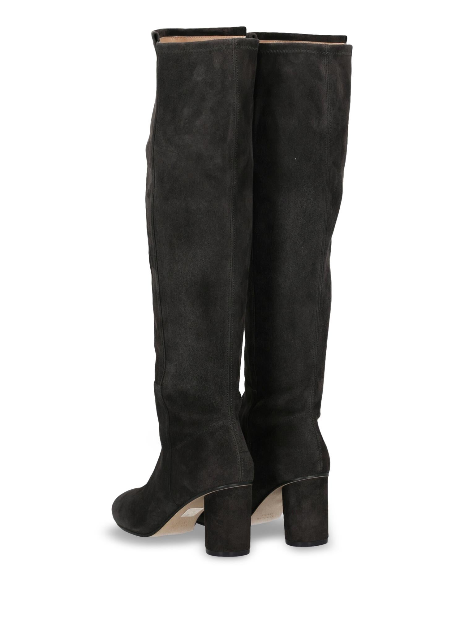 Black Stuart Weitzman Woman Boots Grey Leather IT 36 For Sale