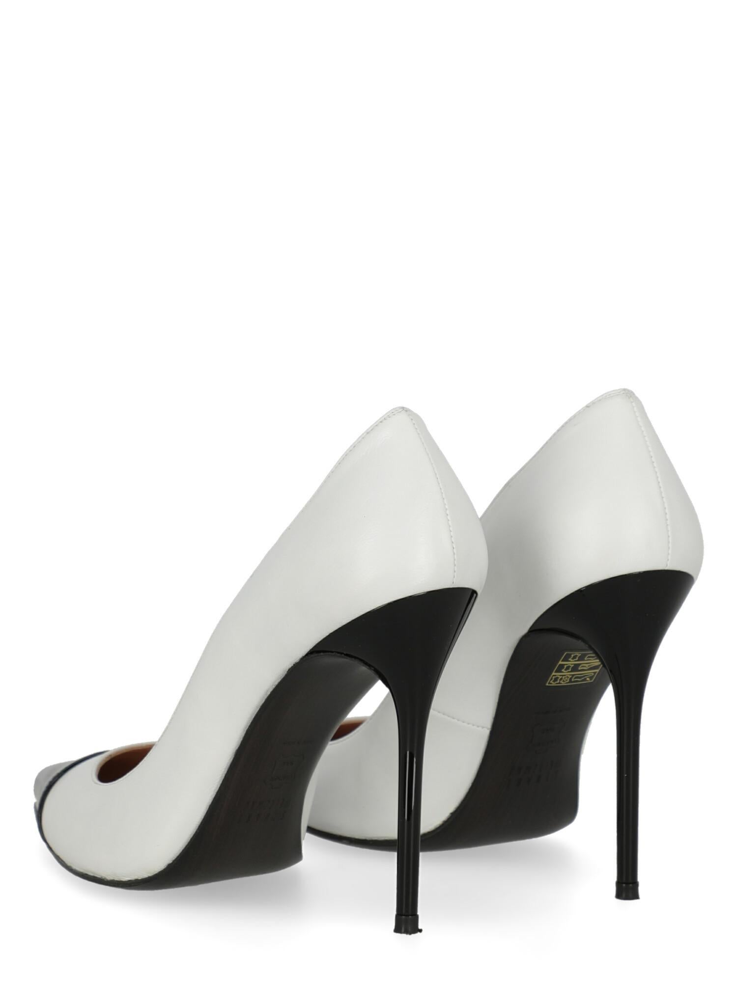 Gray Stuart Weitzman  Women   Pumps  Black, White Leather EU 39 For Sale