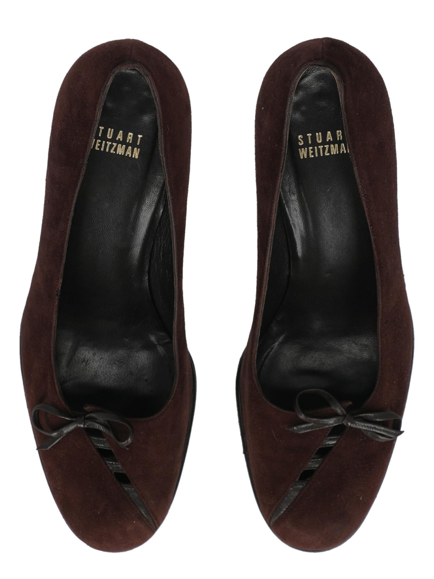 Stuart Weitzman  Women   Pumps  Brown Leather EU 39 In Good Condition For Sale In Milan, IT