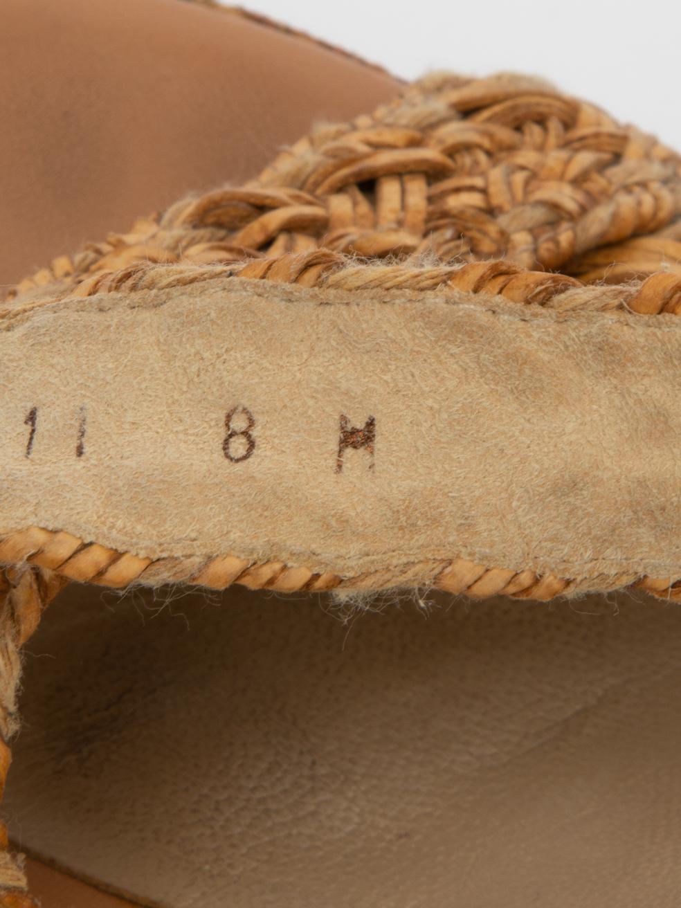 Stuart Weitzman Women's Brown Weaved Wedge Sandals For Sale 2