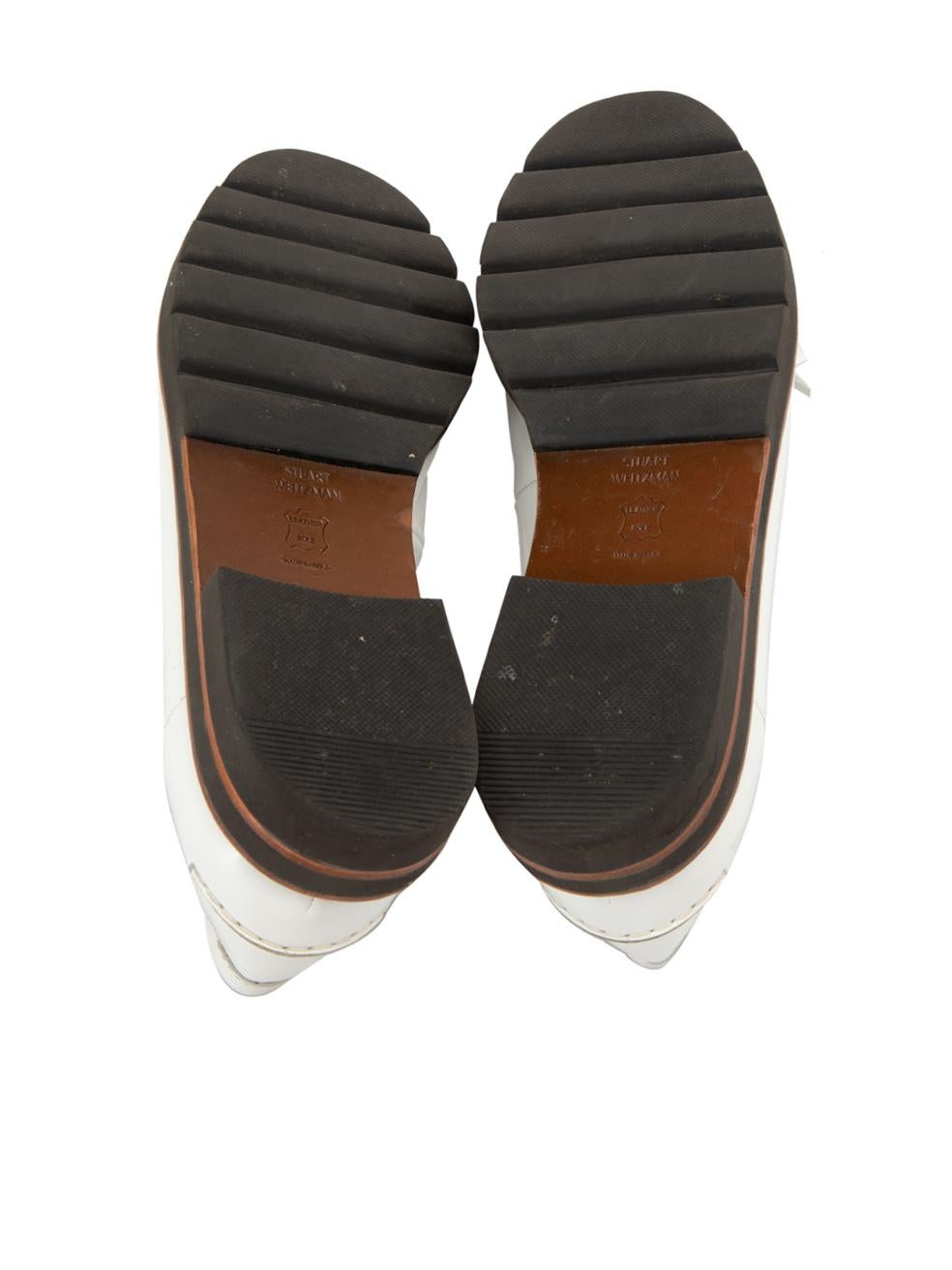 Stuart Weitzman Women's White Tassel Detail Loafers For Sale 2