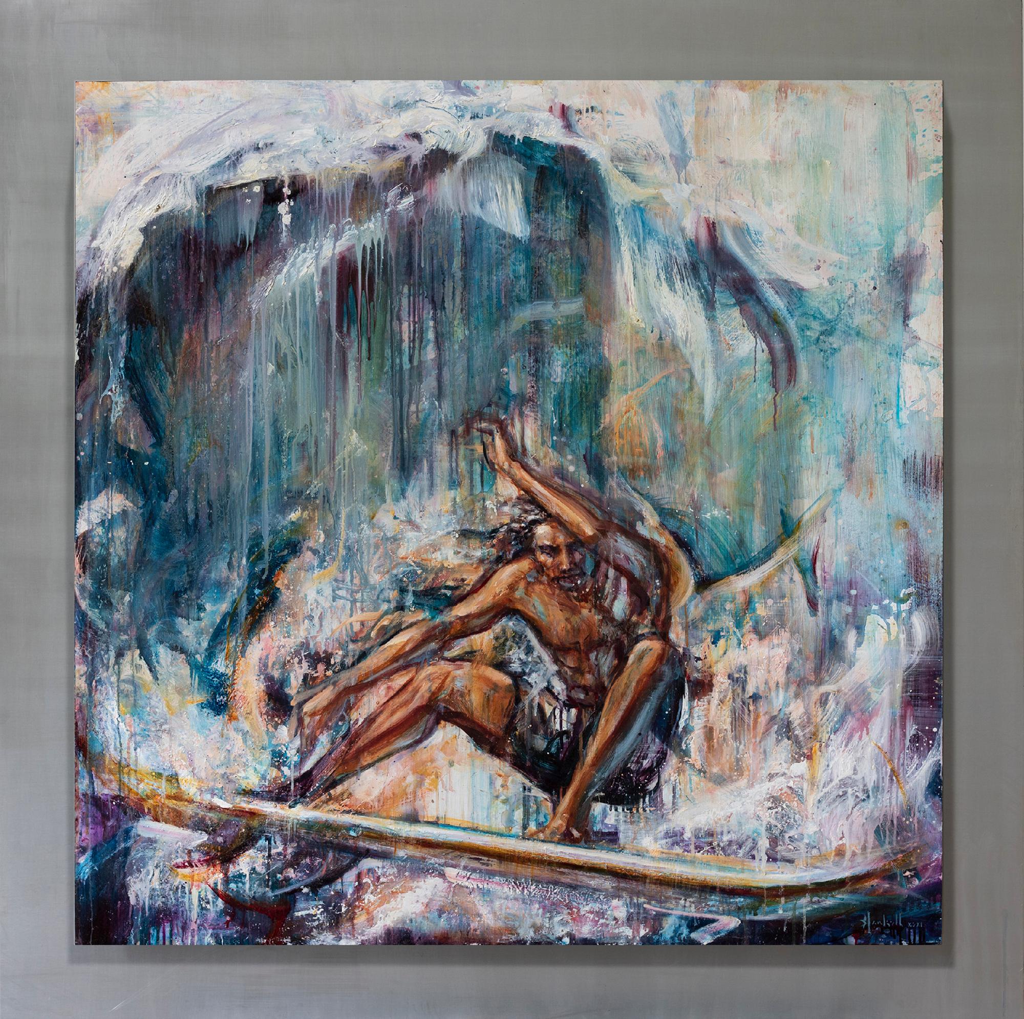 Quantum Surfer – Painting von Stuart Yankell