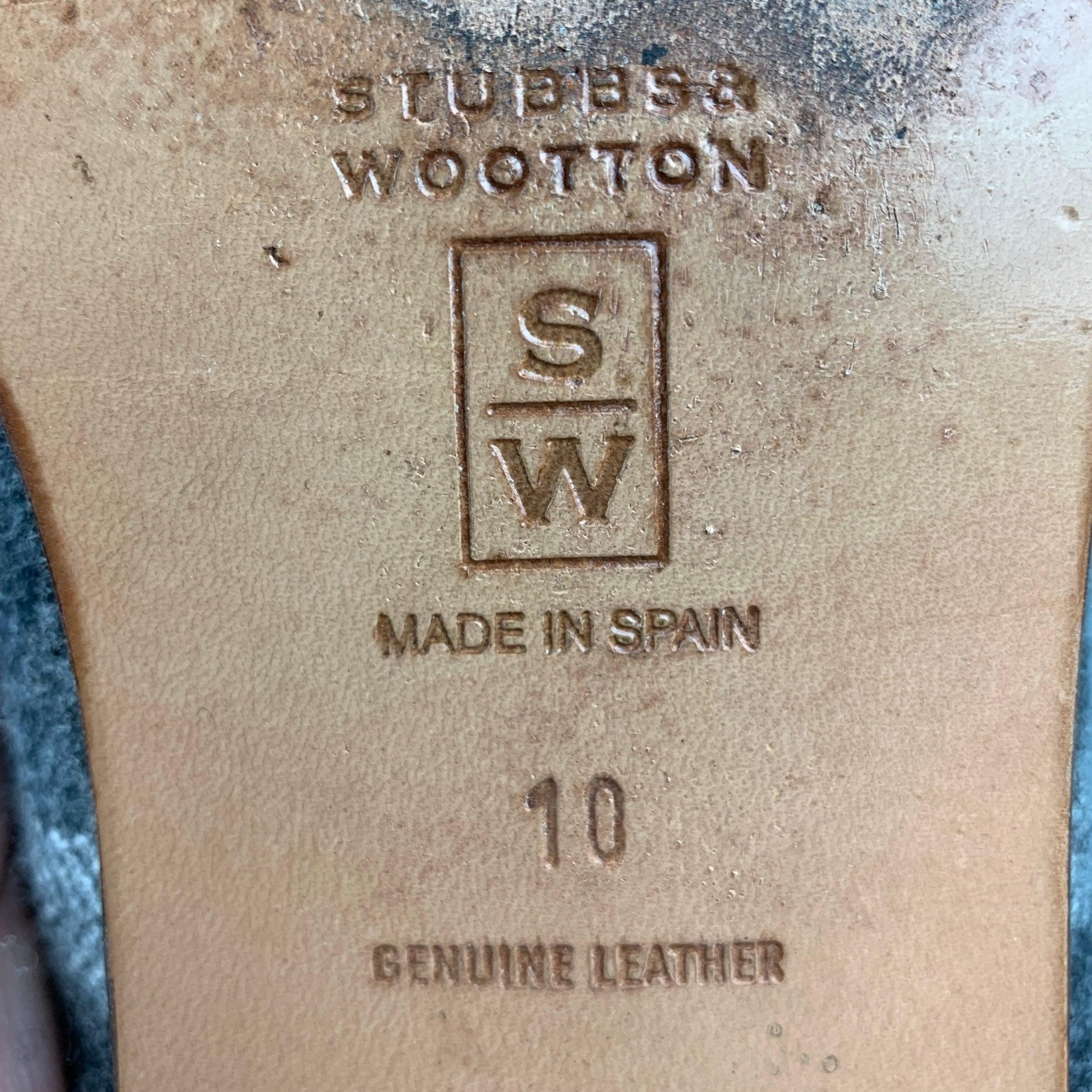 STUBBS & WOOTTON Size 10 Grey Silver & Gold Wool Slip On Loafers For Sale 4