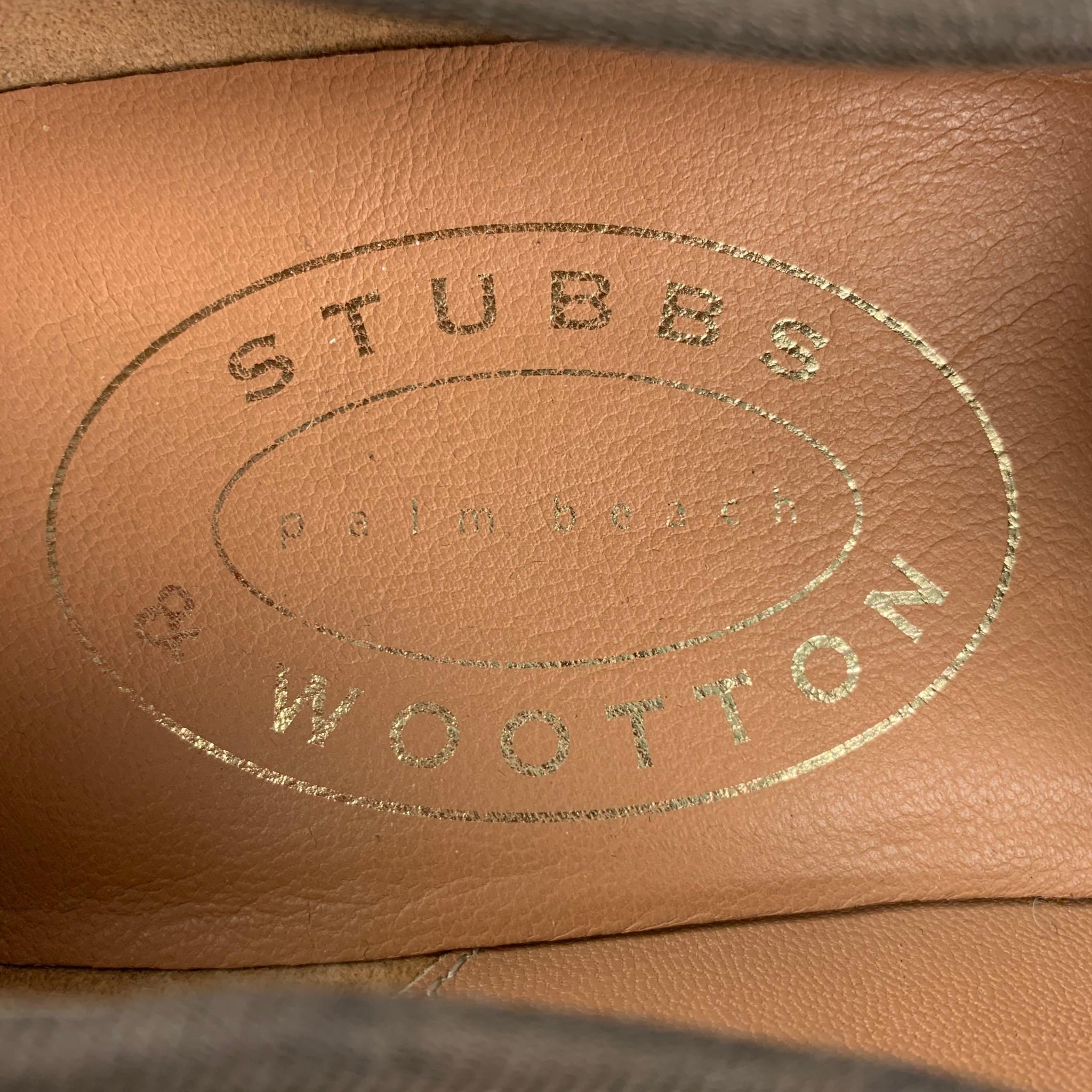 STUBBS & WOOTTON Size 10.5 Brown Dragonfly Embroidery Velvet Slip On Loafers In Good Condition In San Francisco, CA