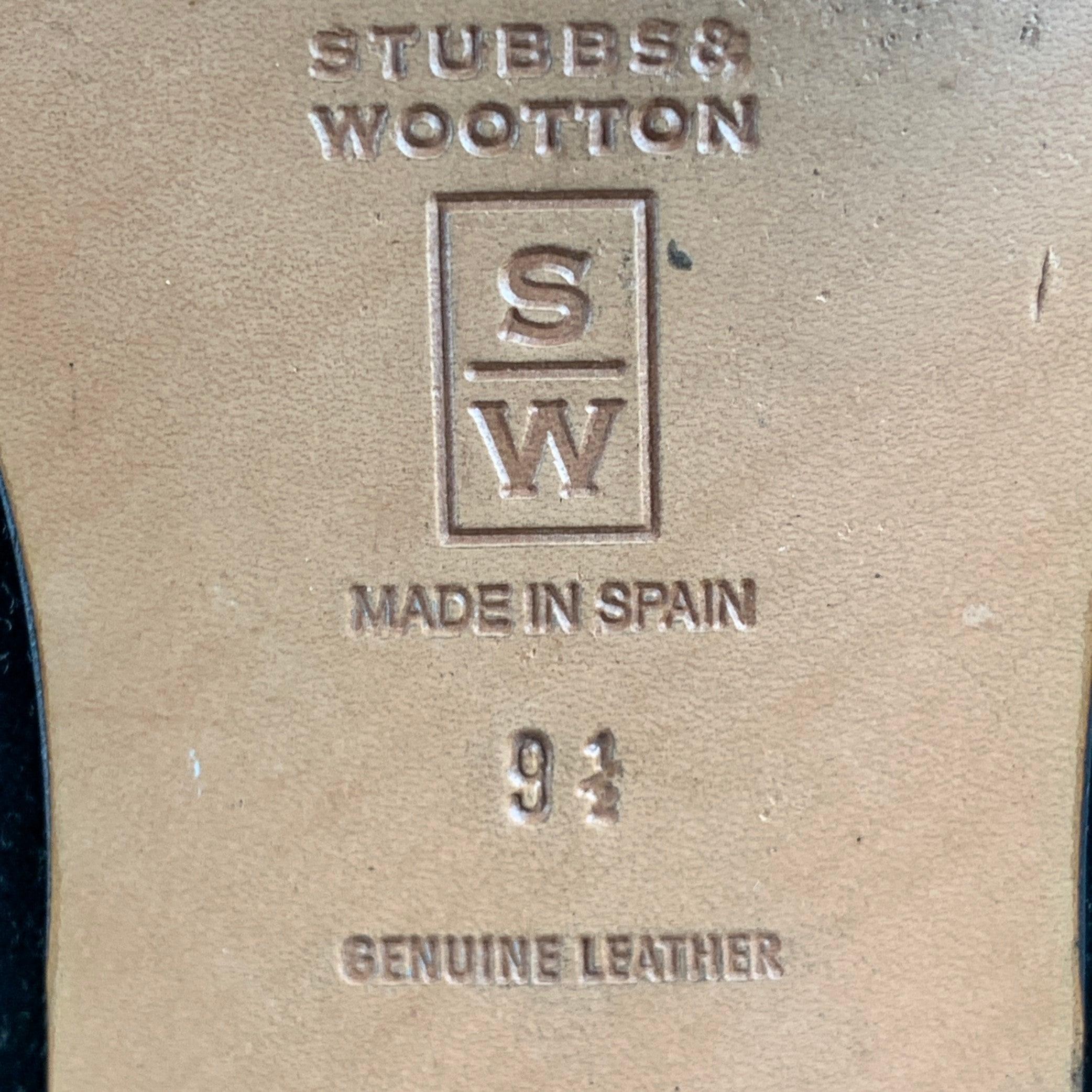 STUBBS & WOOTTON Size 9.5 Black Velvet Slip On Loafers For Sale 5