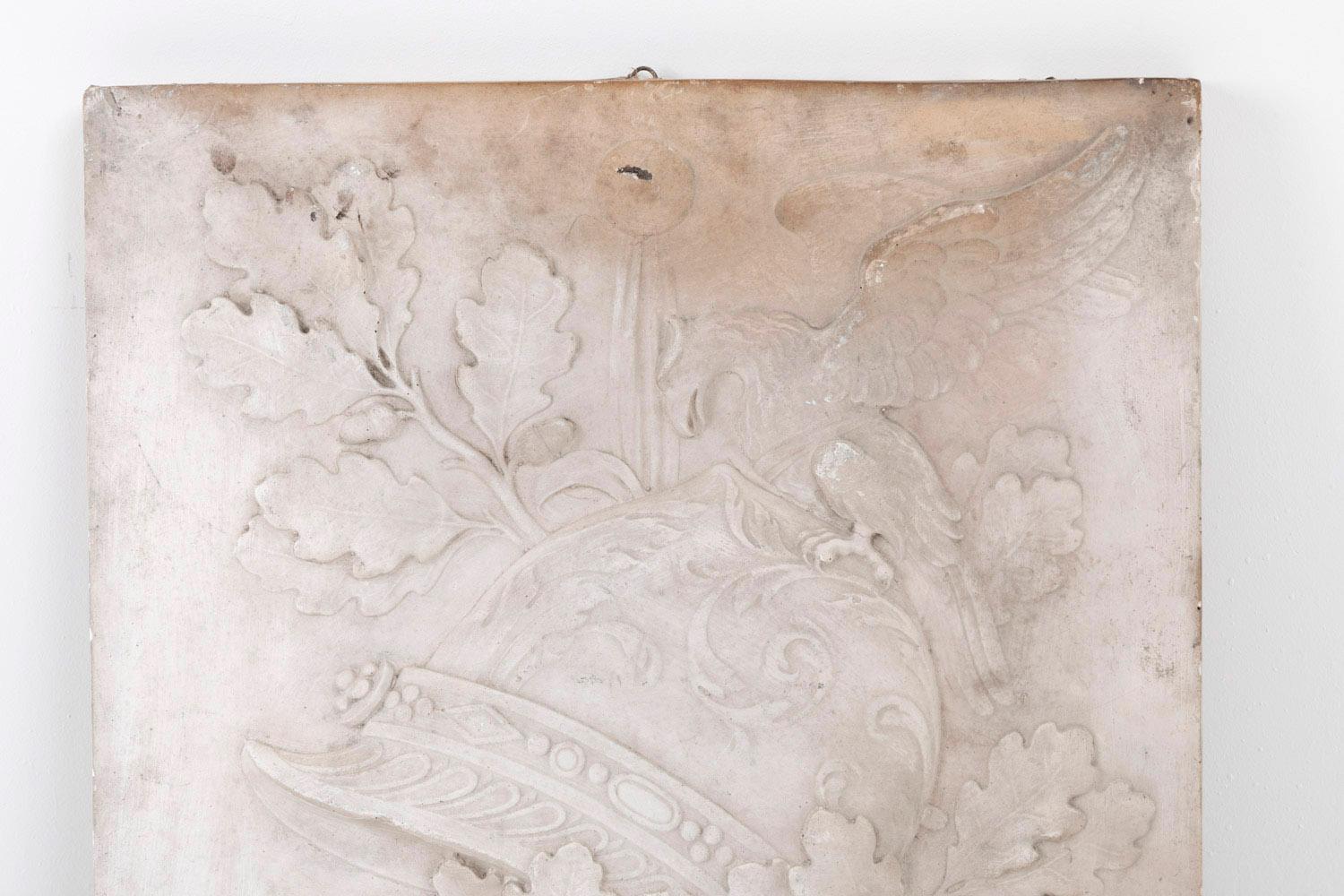 Neoclassical Stucco Low-Relief Figuring the Victory Allegory, Stamped Samuel Lucchesi