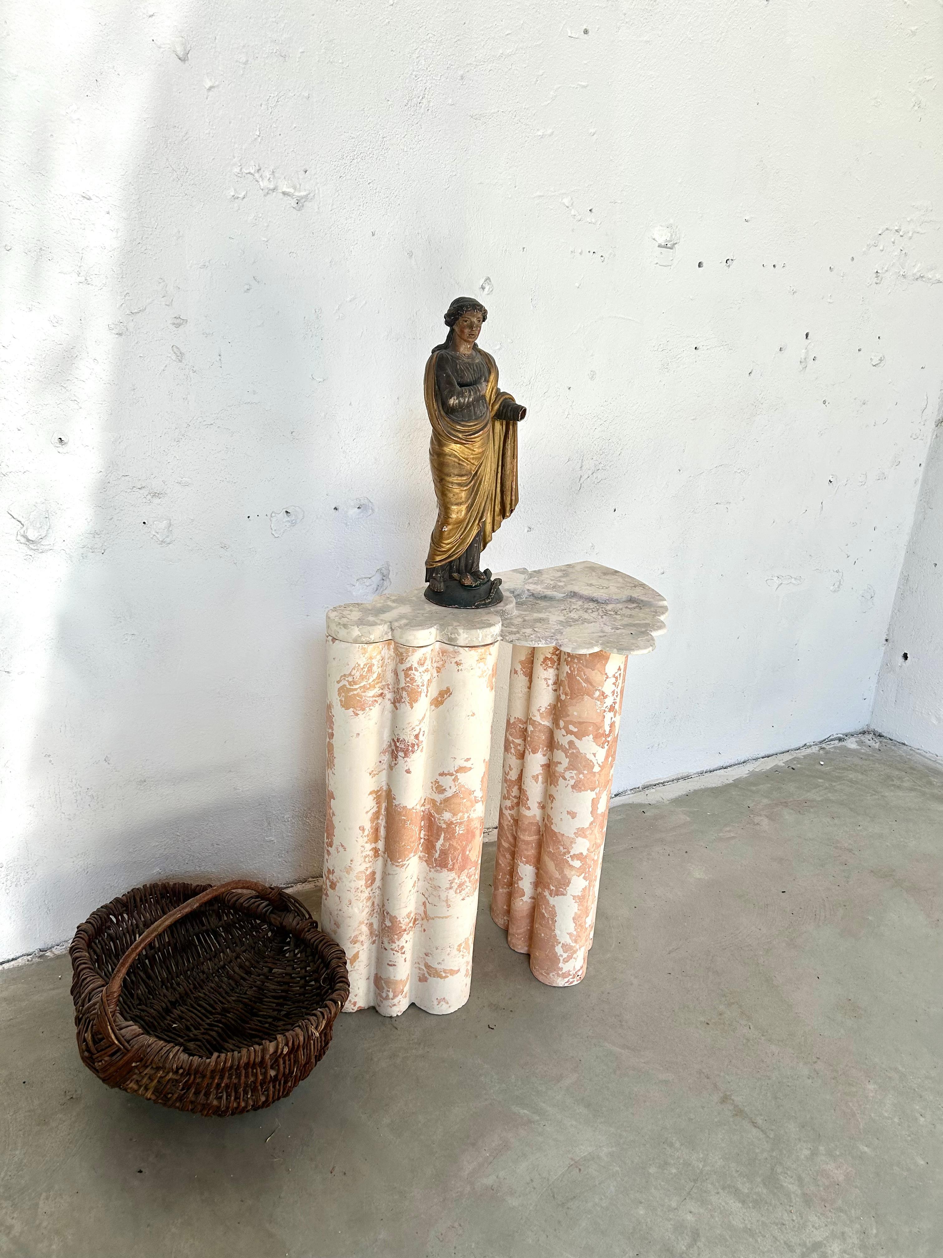 Stucco Marble console by Amandine Antunez For Sale 3