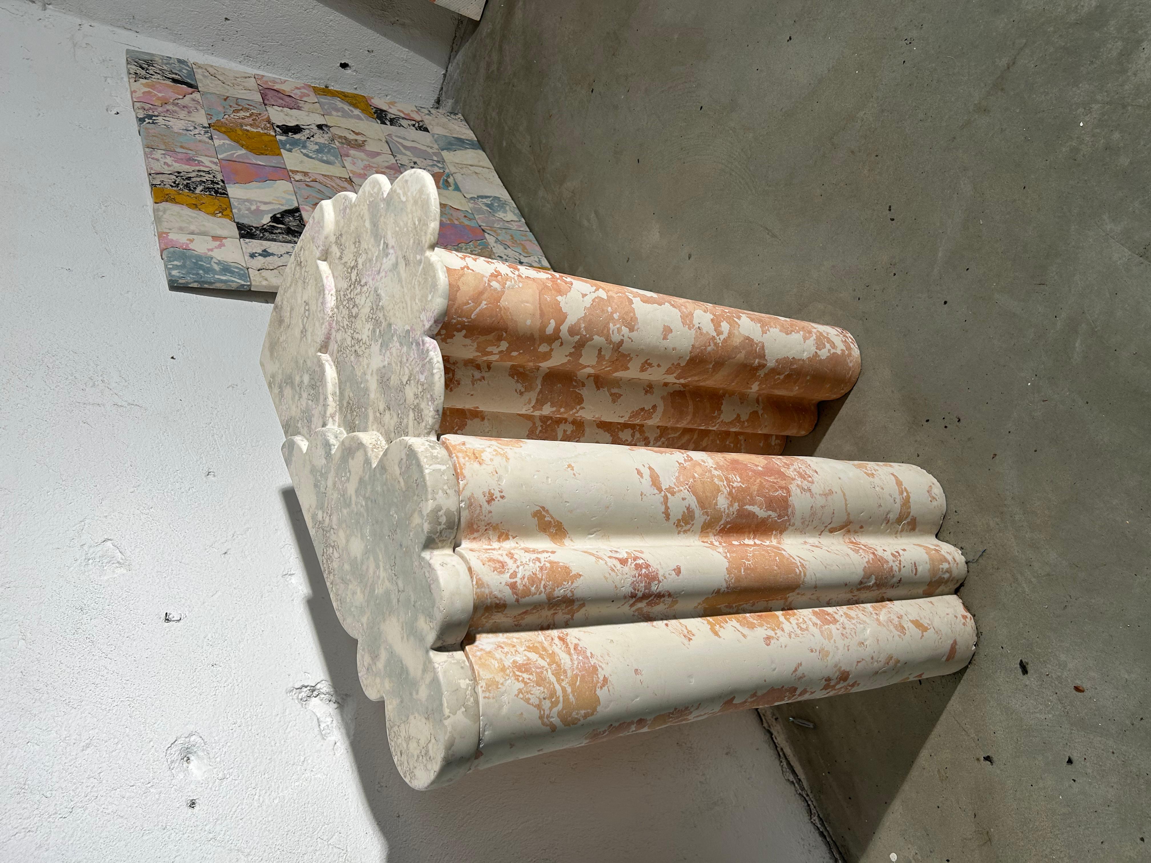 Console in stucco Marble by Amandine Antunez.
The Stucco-marble is an old skill of 300 years old. Made With plaster, natural glue and natural pigment.