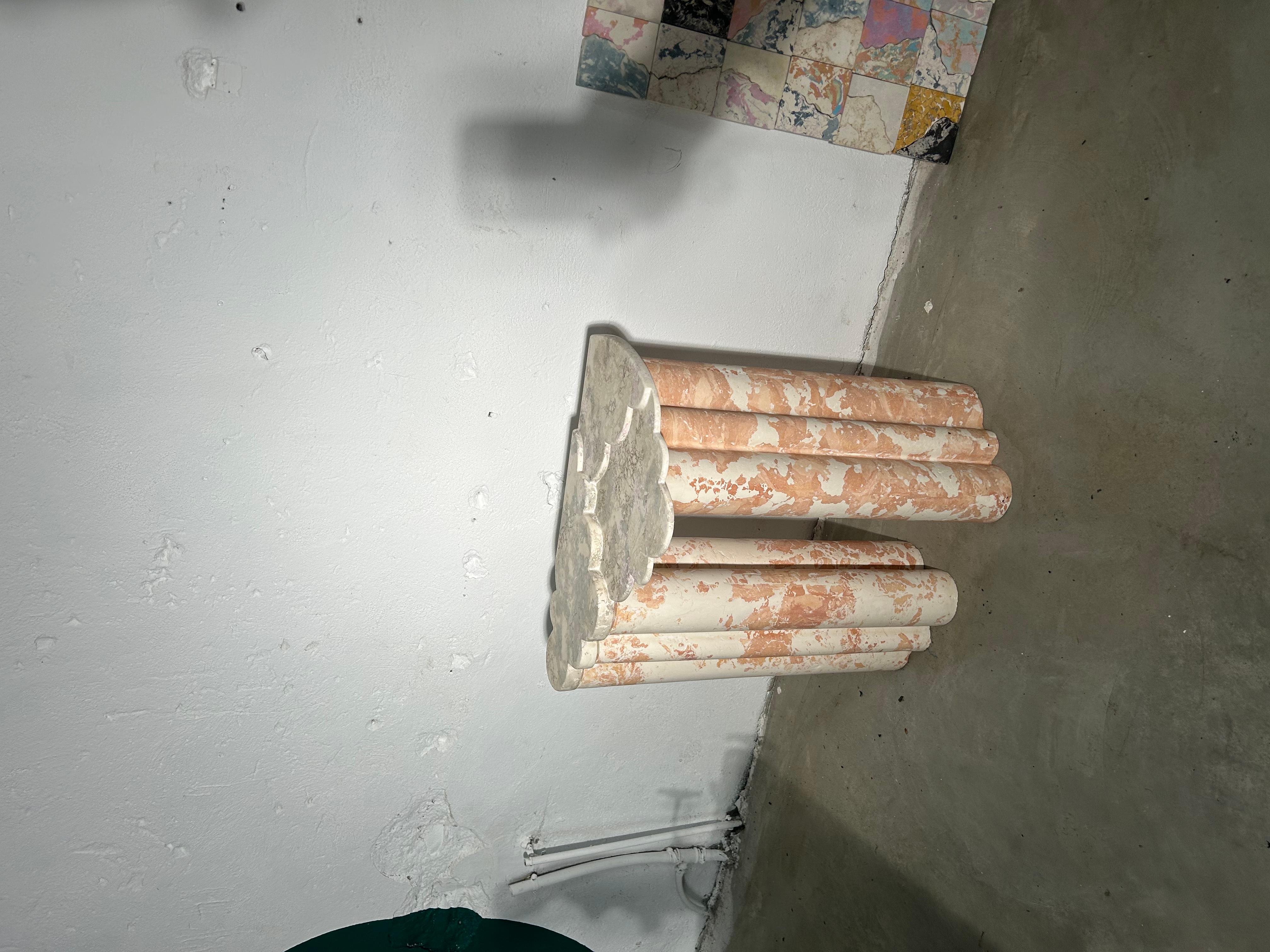 Hand-Carved Stucco Marble console by Amandine Antunez For Sale