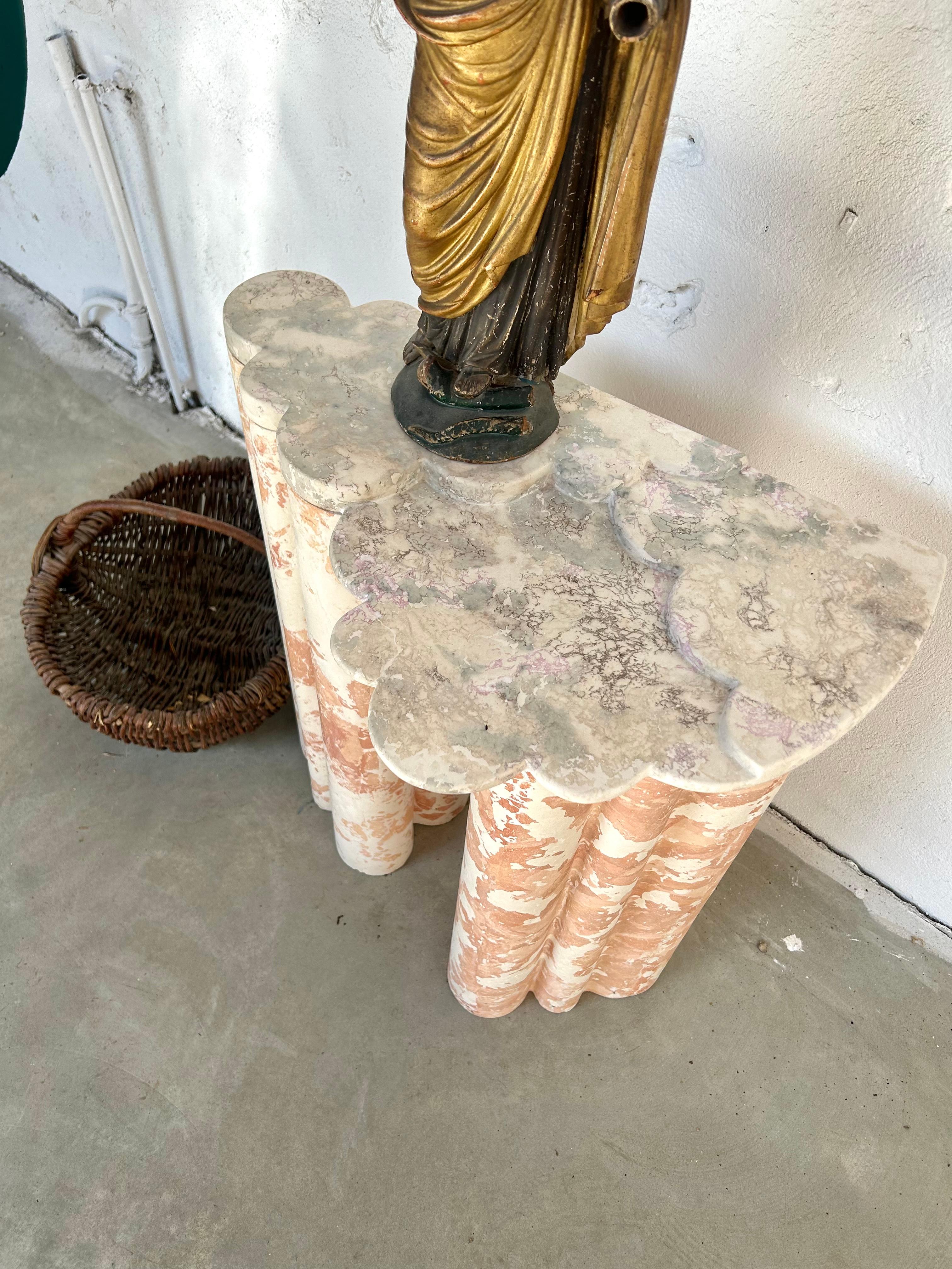 Stucco Marble console by Amandine Antunez For Sale 1