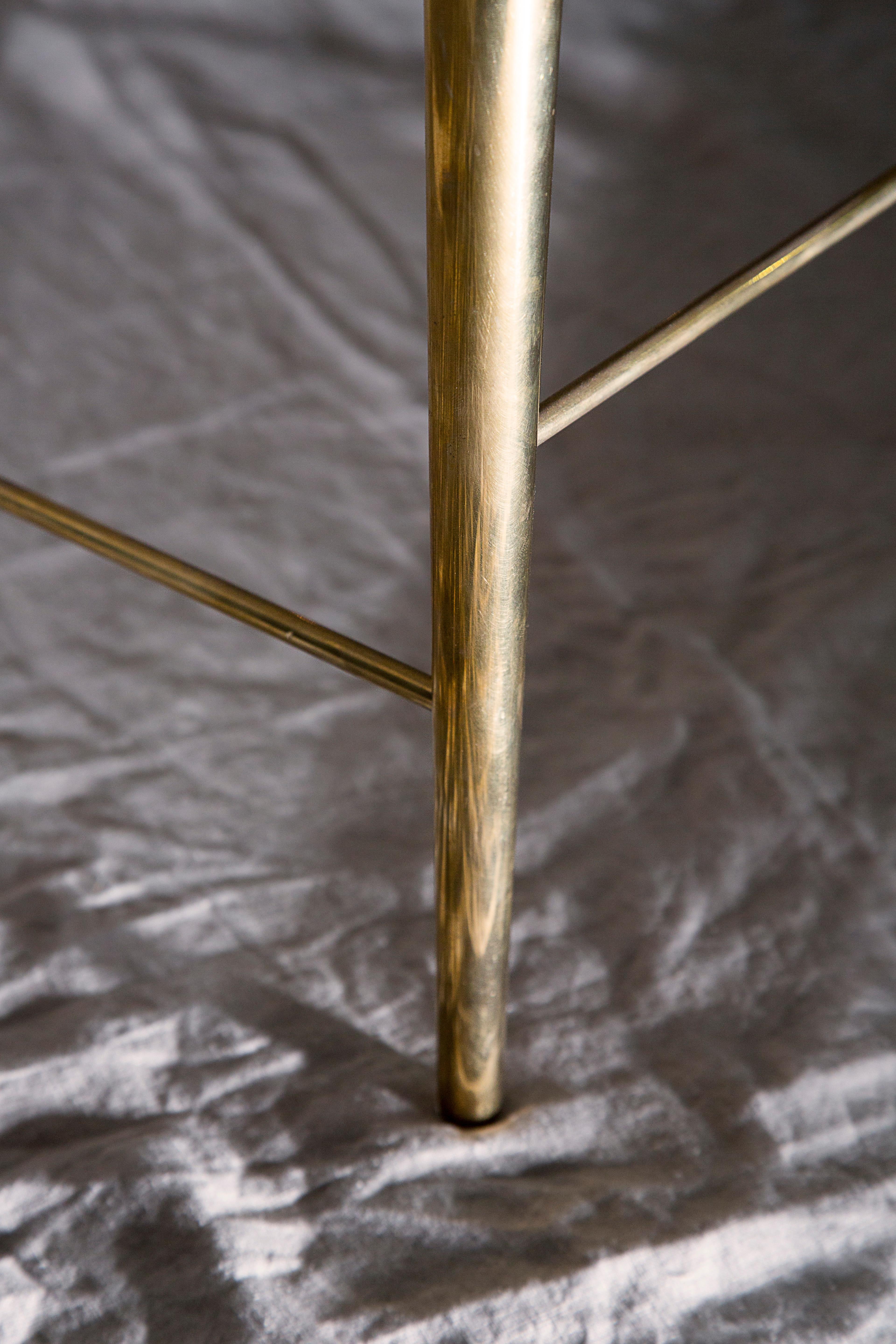 Stud Coffee Table in Rosso Marble and Polished Brass — Small In New Condition For Sale In London, GB