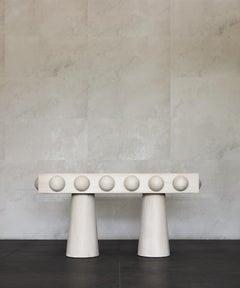 STUD CONSOLE TABLE - Bleached White Oak by SHO MODERN
