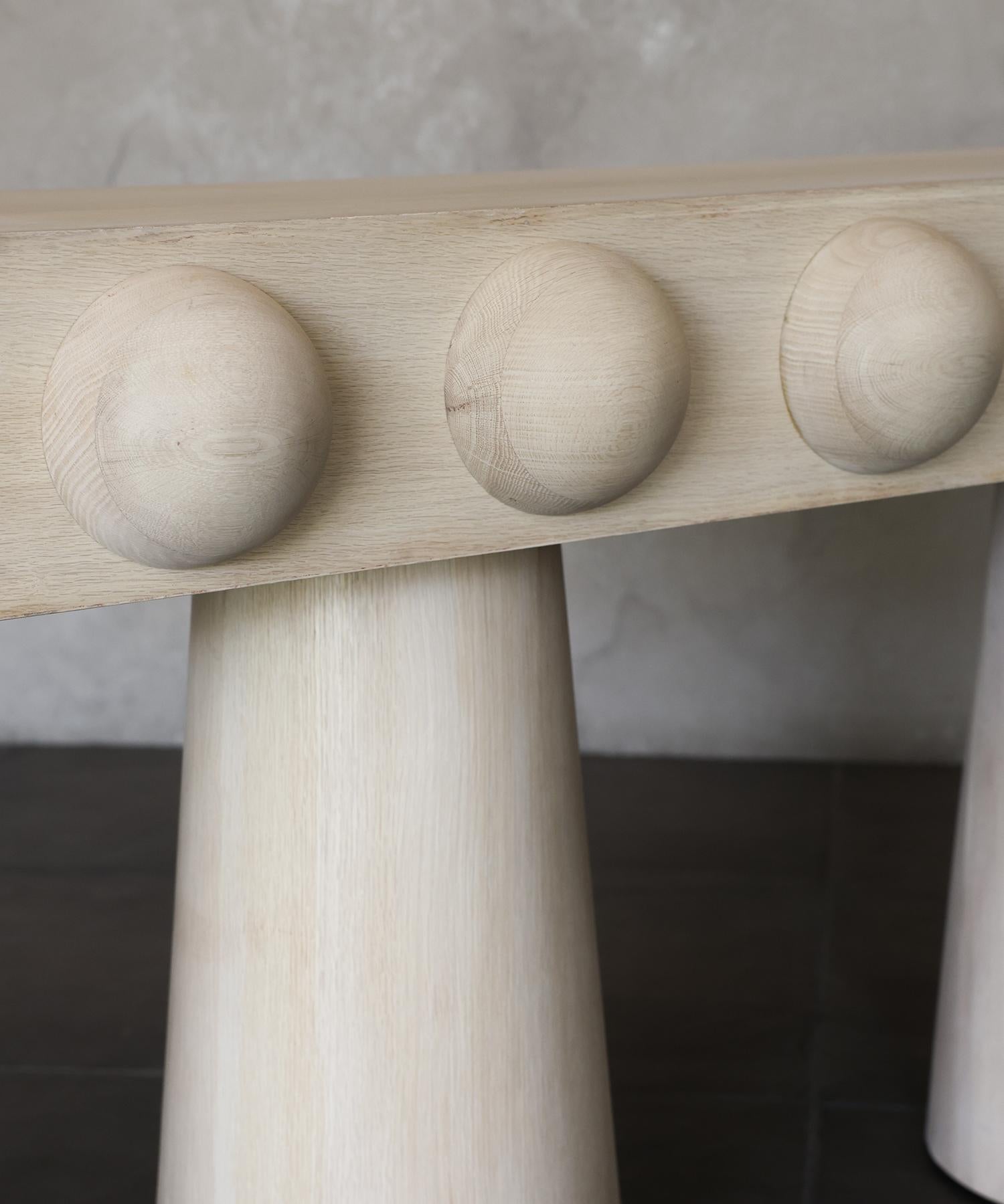 Modern STUD CONSOLE TABLE - Bleached White Oak by SHO MODERN