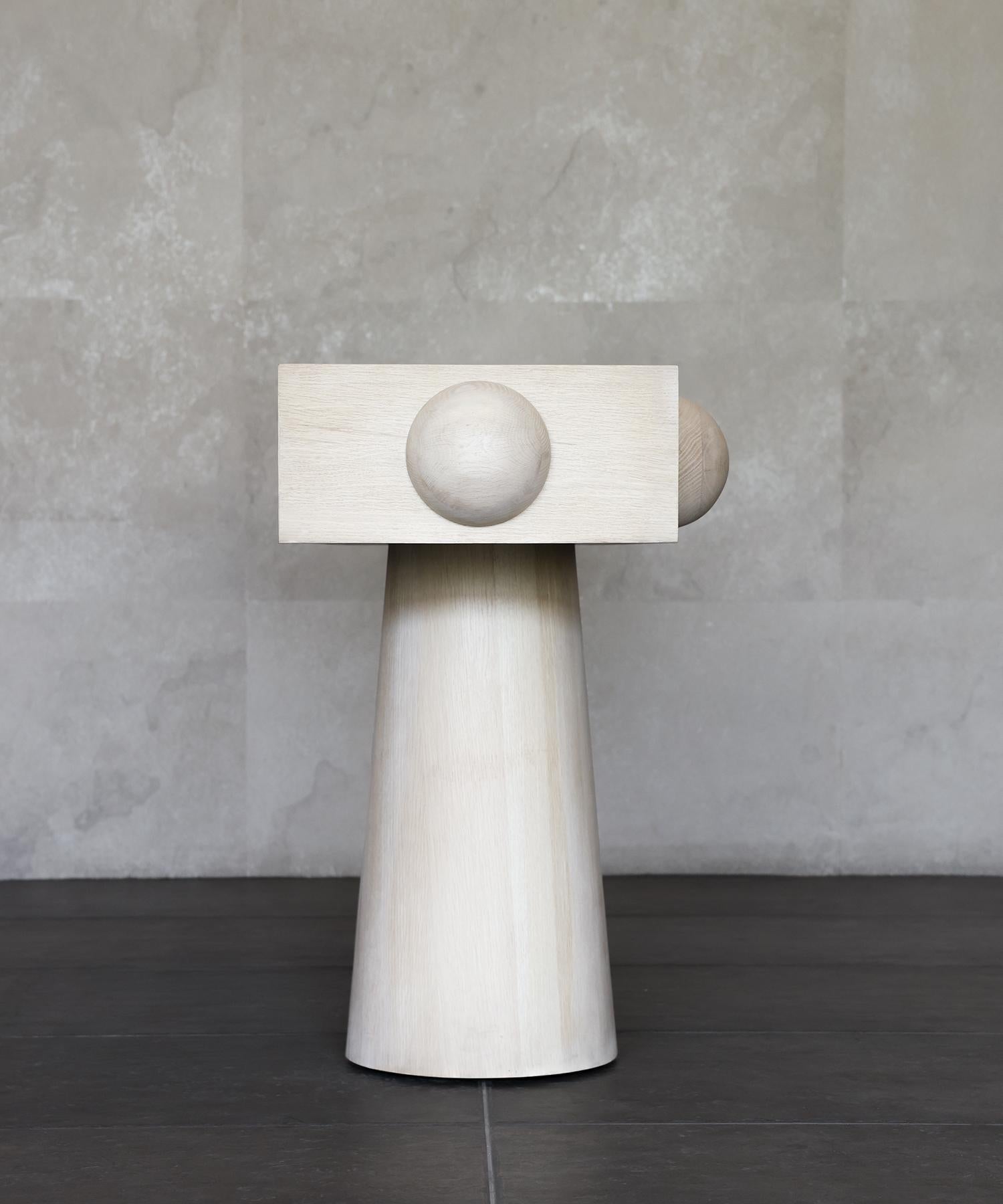 STUD CONSOLE TABLE - Bleached White Oak by SHO MODERN In New Condition In Laguna Niguel, CA