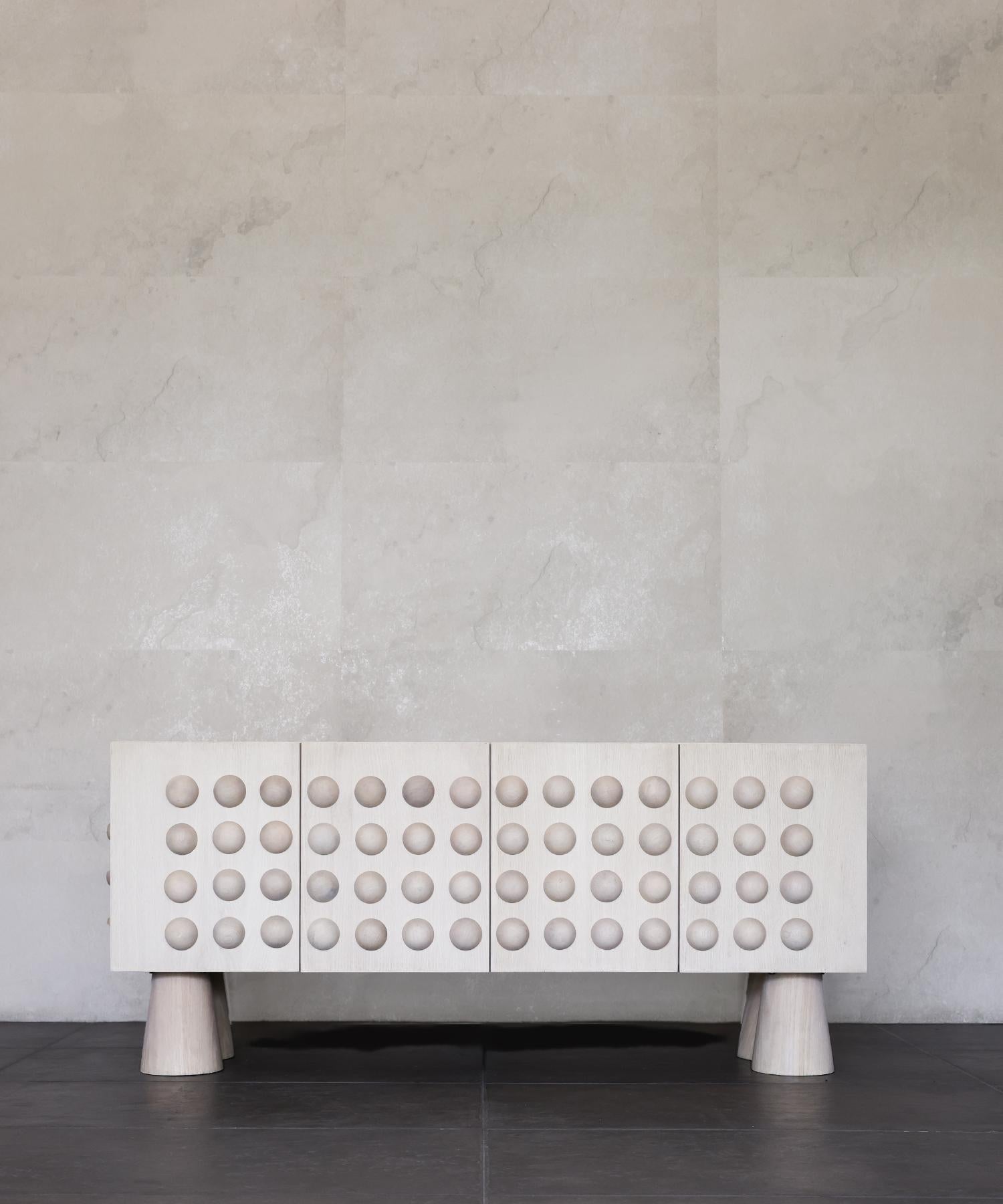 Modern STUD CREDENZA - Bleached White Oak by SHO MODERN