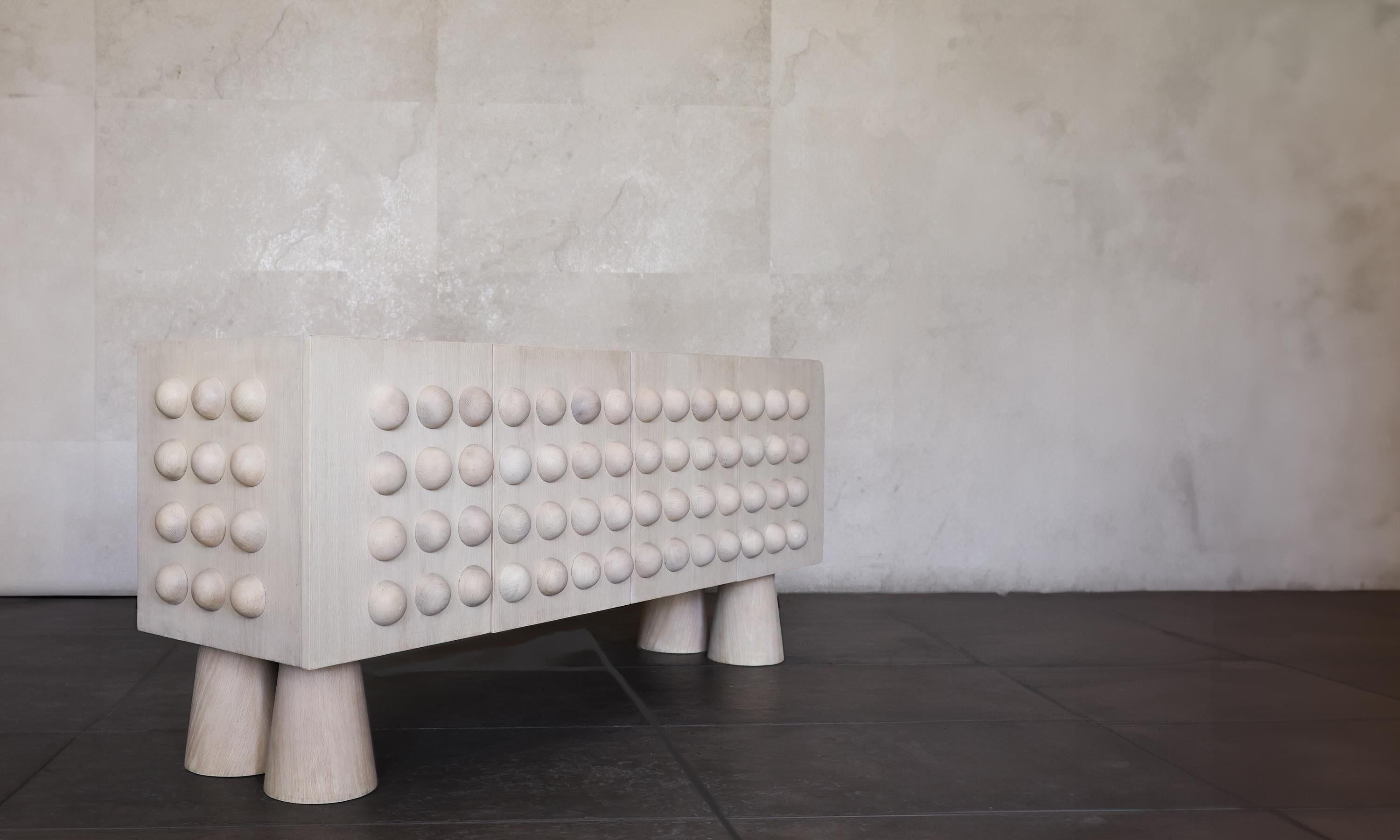 Indian STUD CREDENZA - Bleached White Oak by SHO MODERN