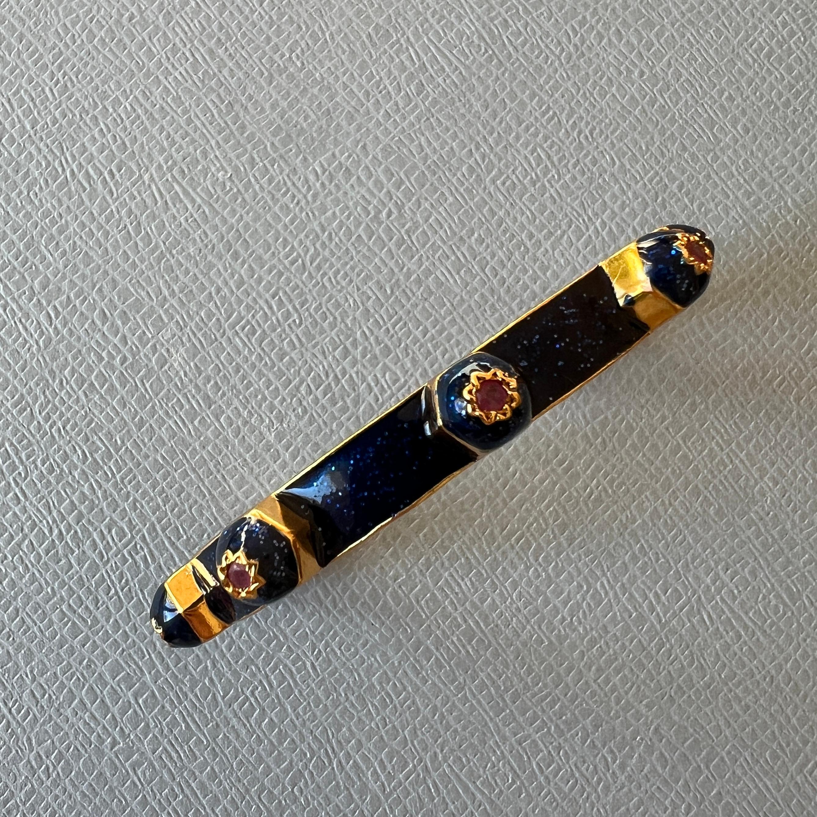 Bracciale statement in smalto blu Rubini Stelle a otto punte in vendita 5