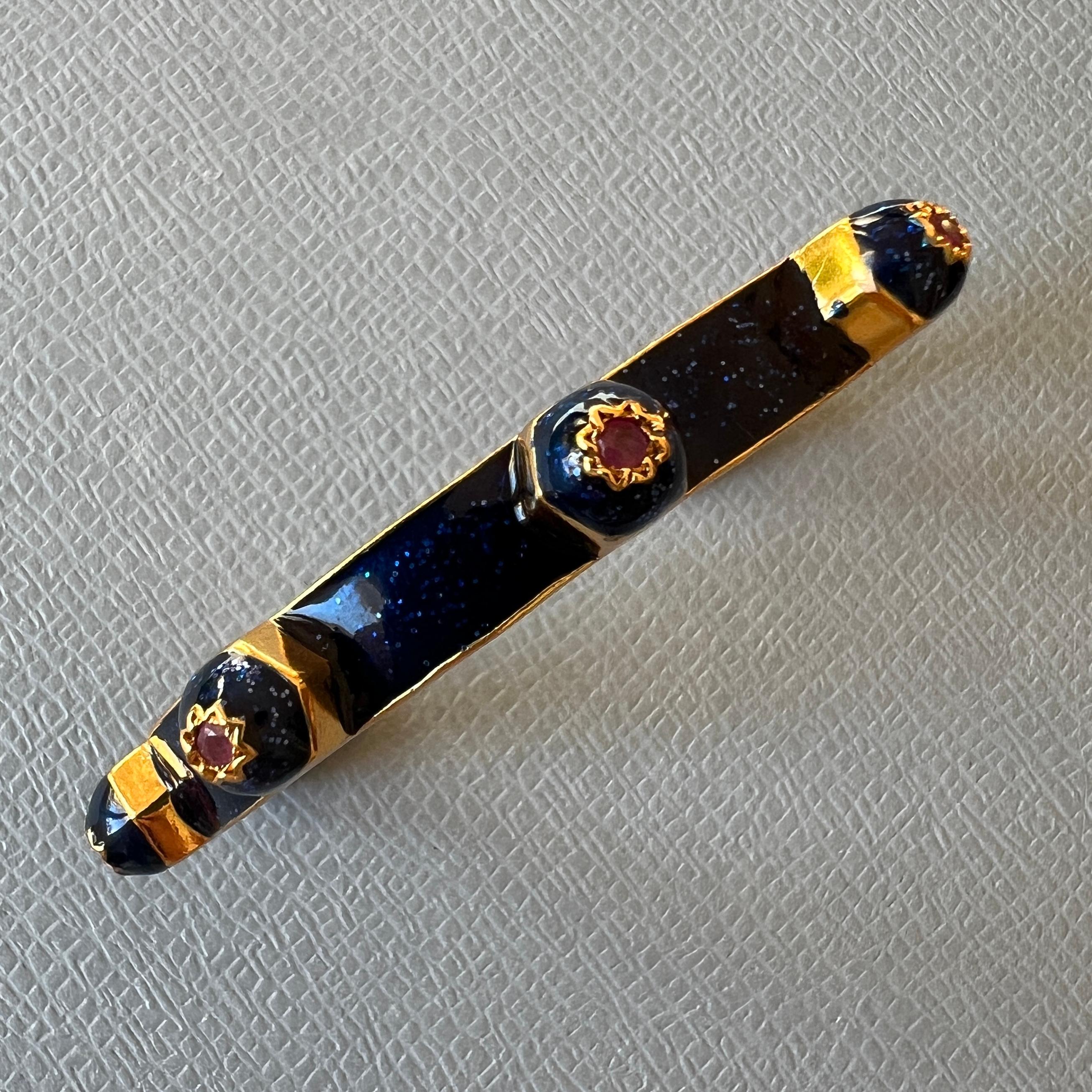 Bracciale statement in smalto blu Rubini Stelle a otto punte in vendita 6