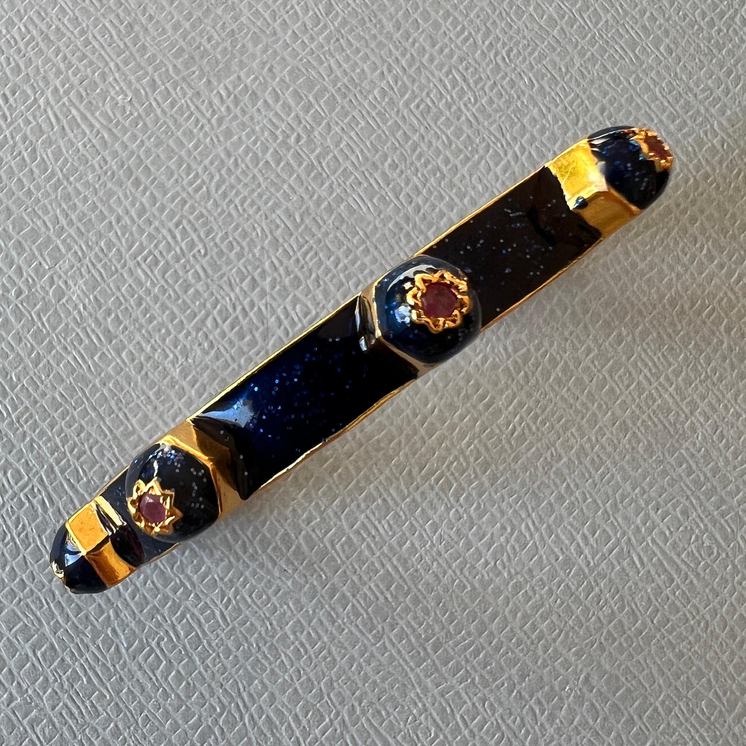 Bracciale statement in smalto blu Rubini Stelle a otto punte in vendita 7