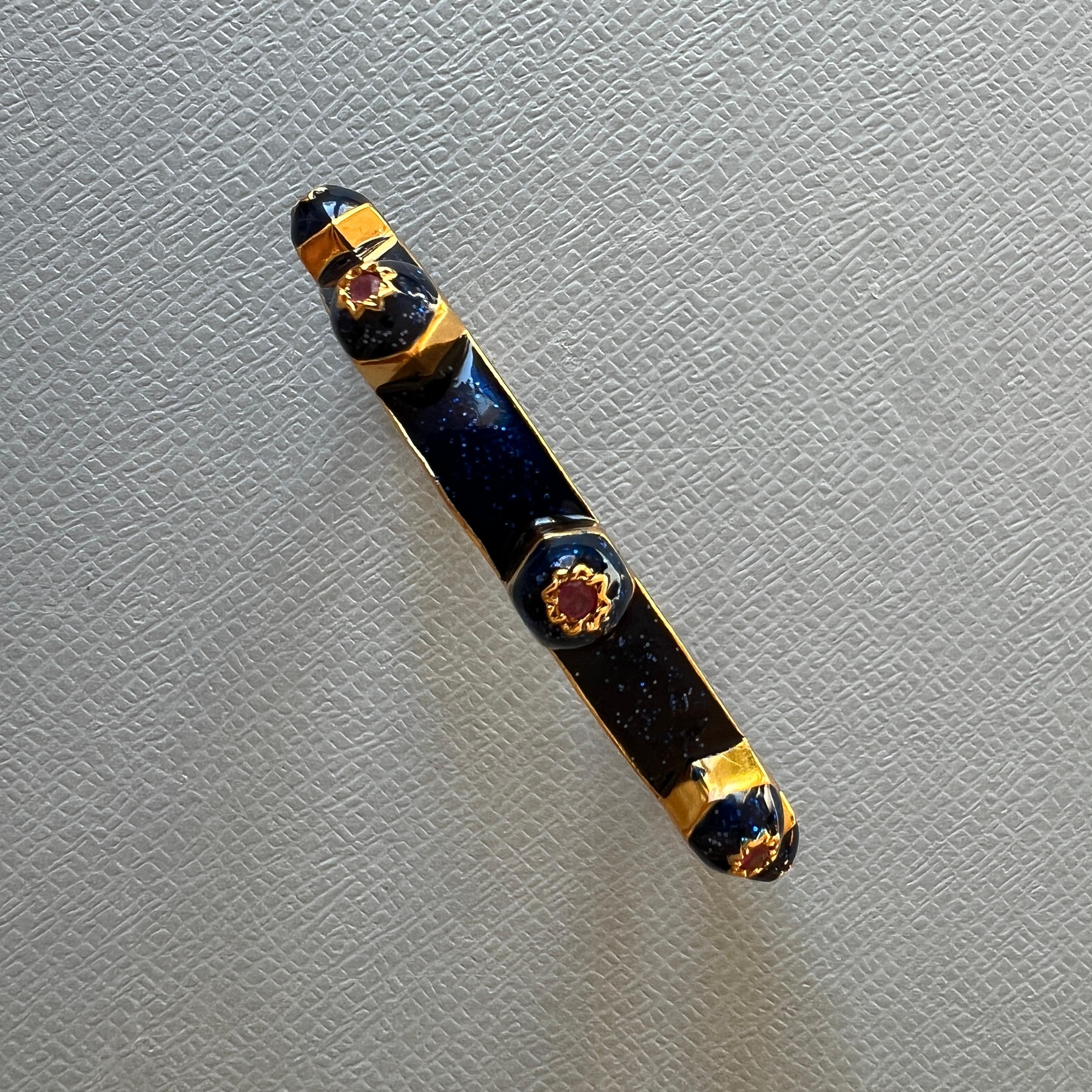 Bracciale statement in smalto blu Rubini Stelle a otto punte in vendita 1