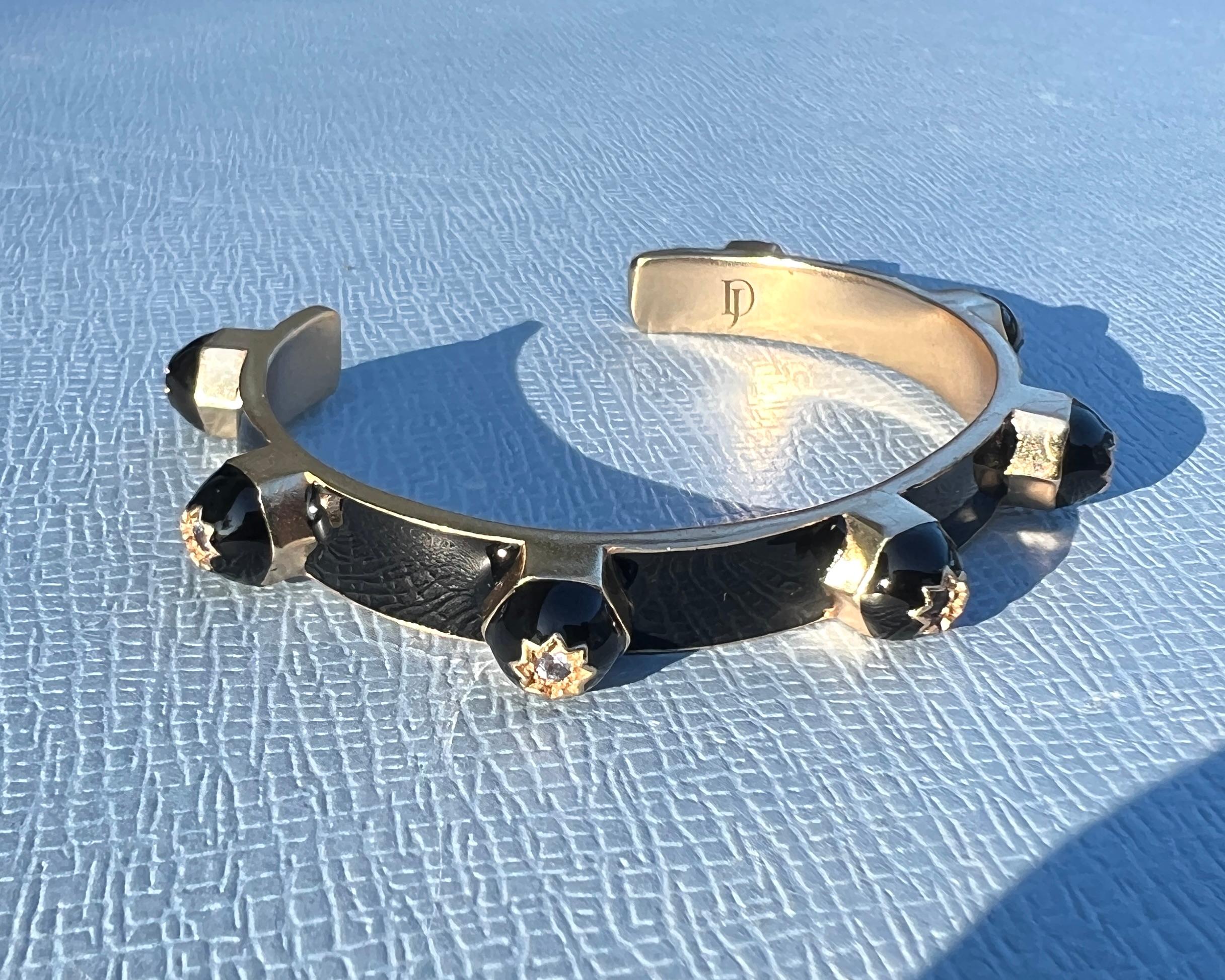 Bracelet manchette en émail Tanzanite en vente 4