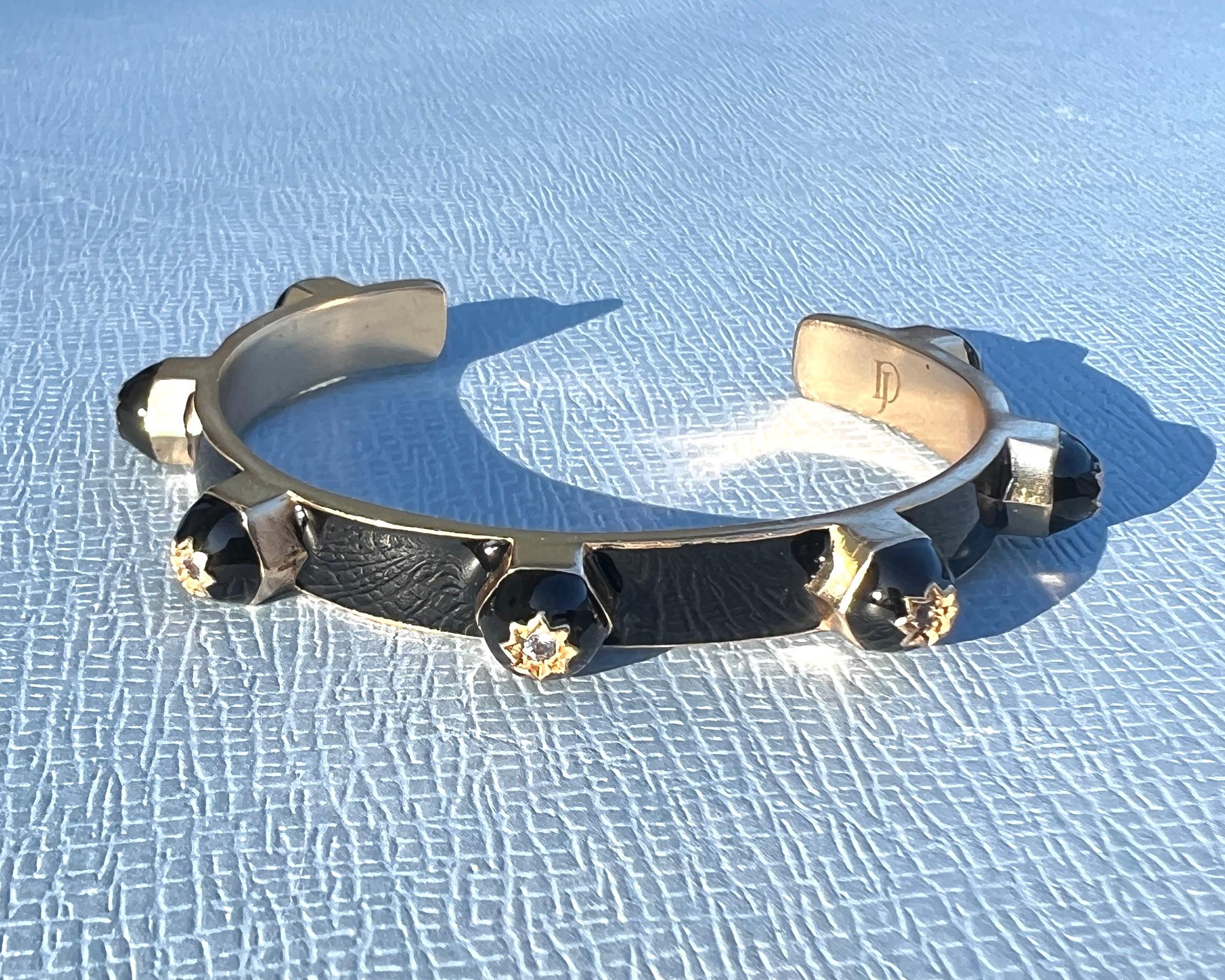 Bracelet manchette en émail Tanzanite en vente 6