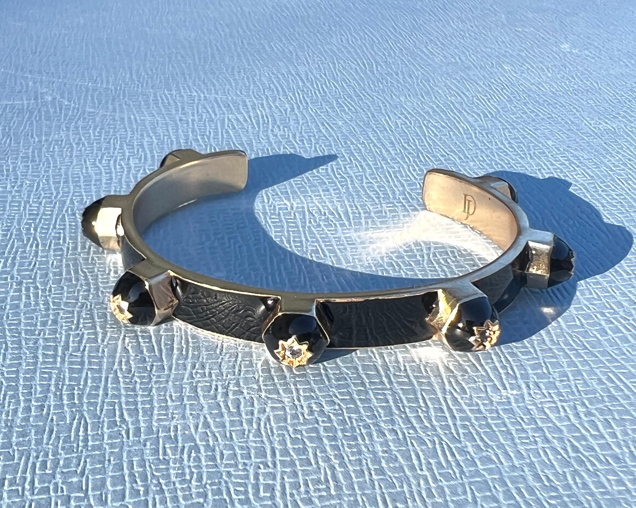 Bracelet manchette en émail Tanzanite en vente 7