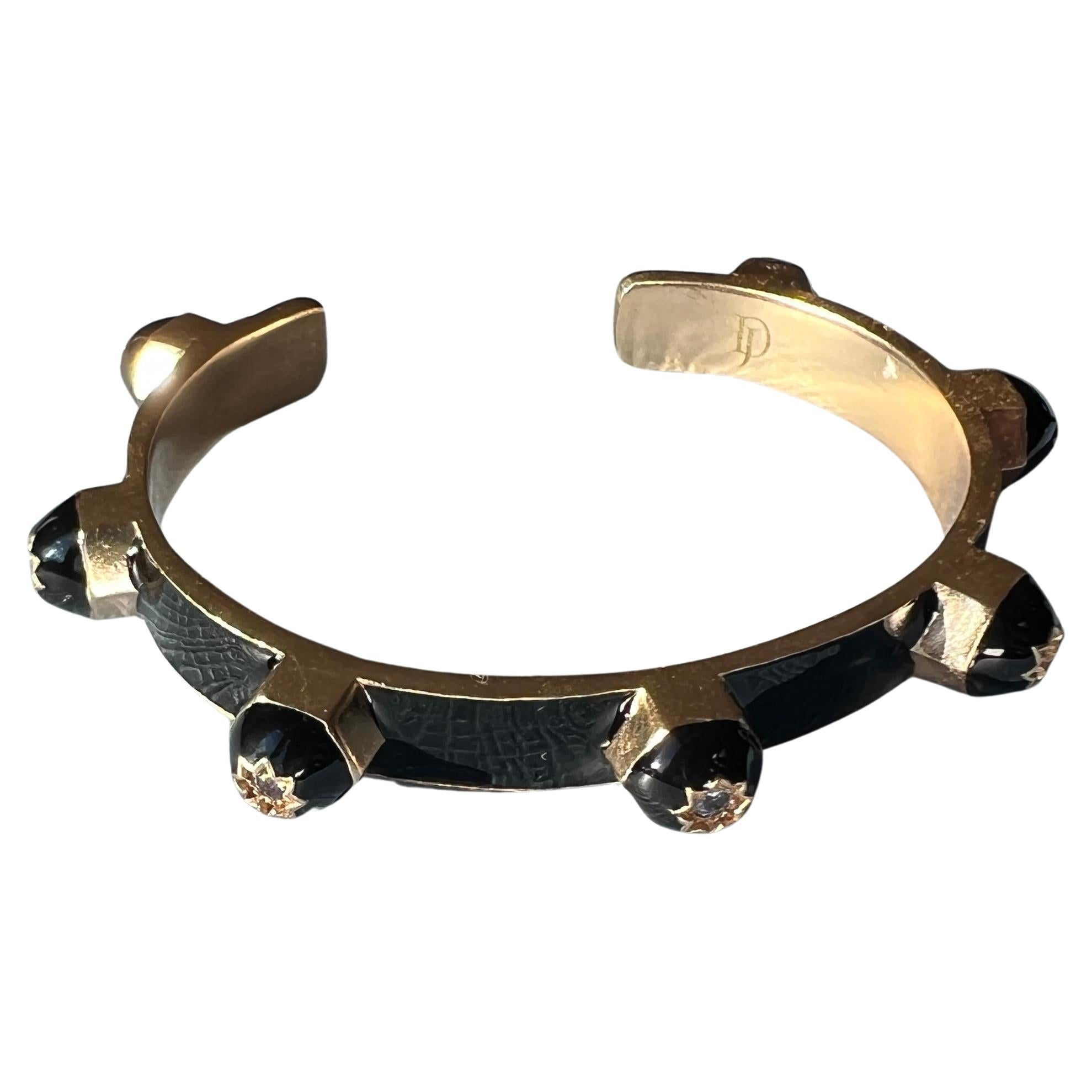 Victorien Bracelet manchette en émail Tanzanite en vente