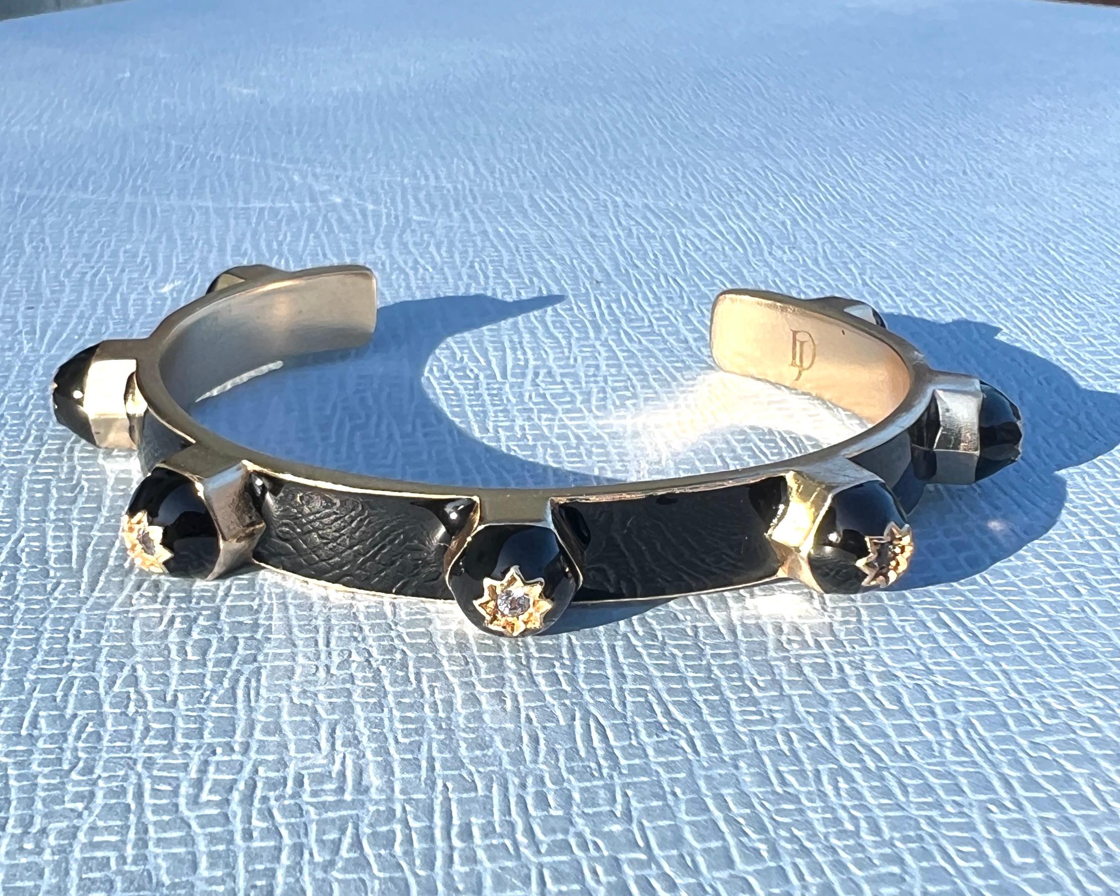 Bracelet manchette en émail Tanzanite Neuf - En vente à Los Angeles, CA