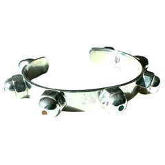 Manschettenarmband mit Ohrsteckern, Silber Weißer Diamant Smaragd Rubin Blauer Saphir Tansanit