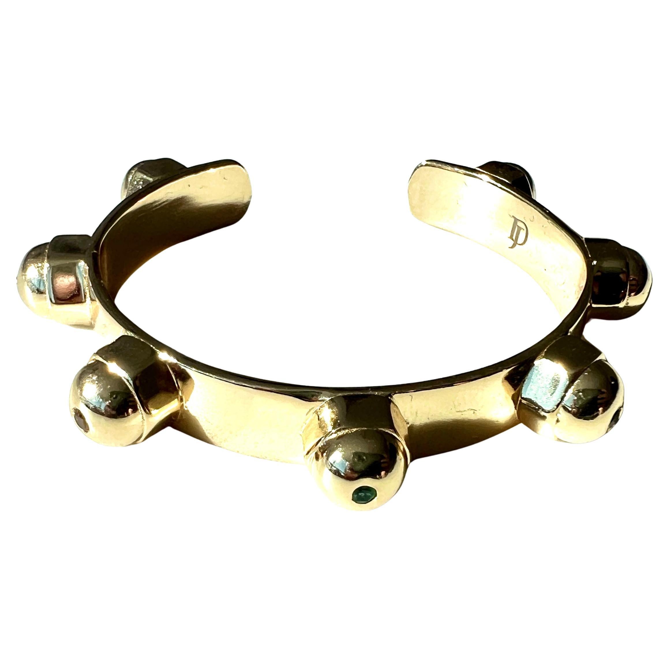 Moderno Bracciale Dichiarazione Diamante Bianco Smeraldo Rubino Zaffiro Blu Tanzanite in vendita