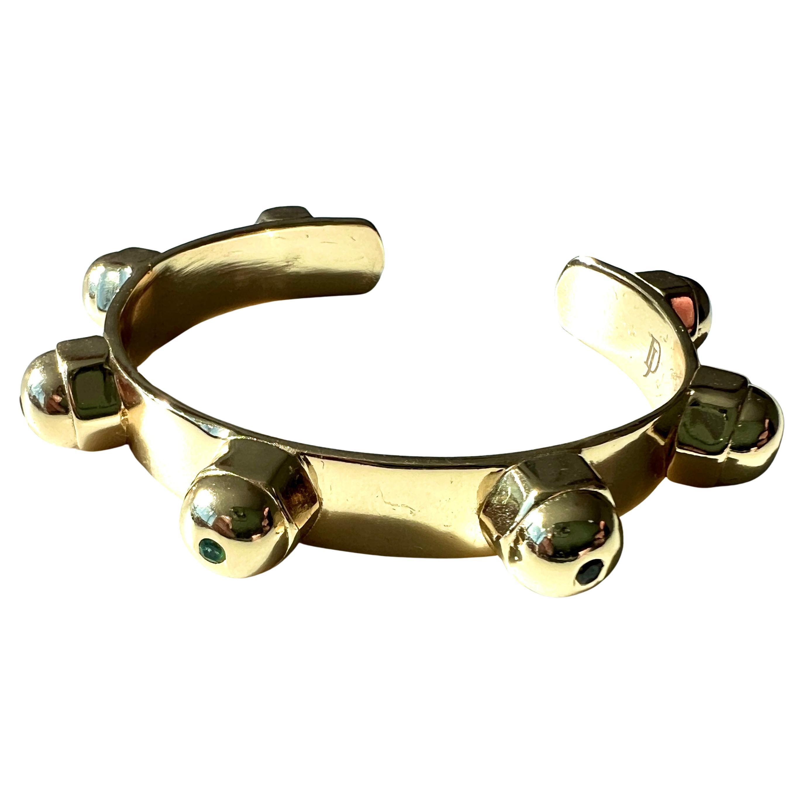 Taglio brillante Bracciale Dichiarazione Diamante Bianco Smeraldo Rubino Zaffiro Blu Tanzanite in vendita