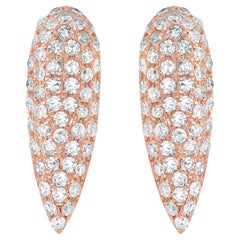 Luxle Pave Round Diamond Stud Earrings in 14k Rose Gold