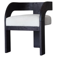 STUD DINING ROOM CHAIR - Black Oak and Cream Boucle by SHO Modern