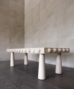 STUD DINING TABLE - Bleached White Oak by SHO MODERN