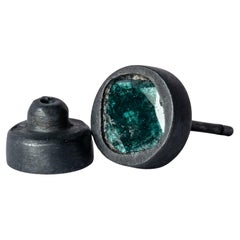 Orecchino con perno (0,2 CT, Lastre di diamanti blu, KA+BDIA)