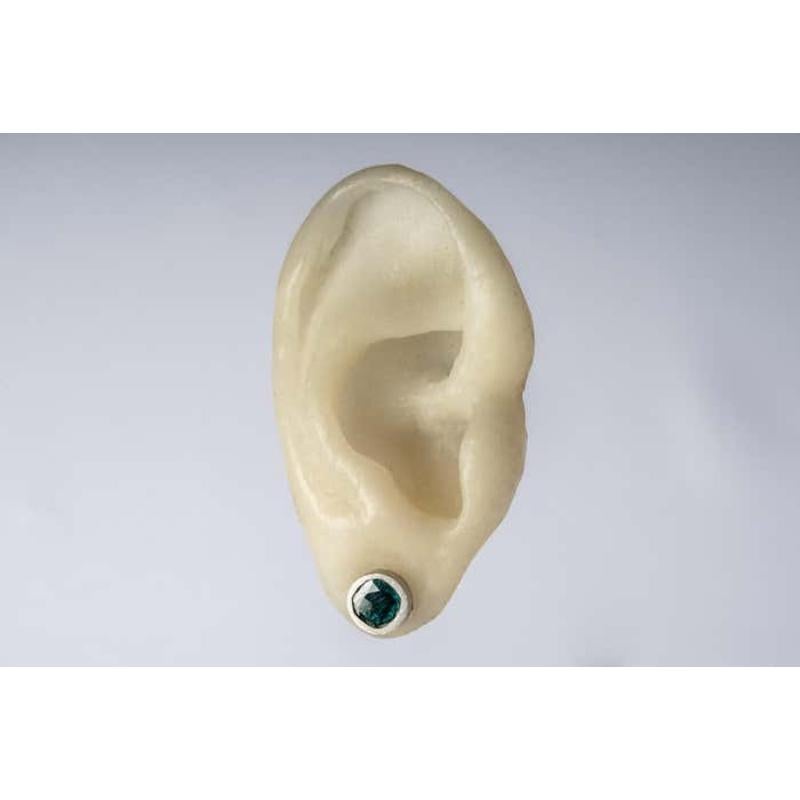 Women's or Men's Stud Earring (0.2 CT, Blue Diamond Slabs, MA+BDIA) For Sale