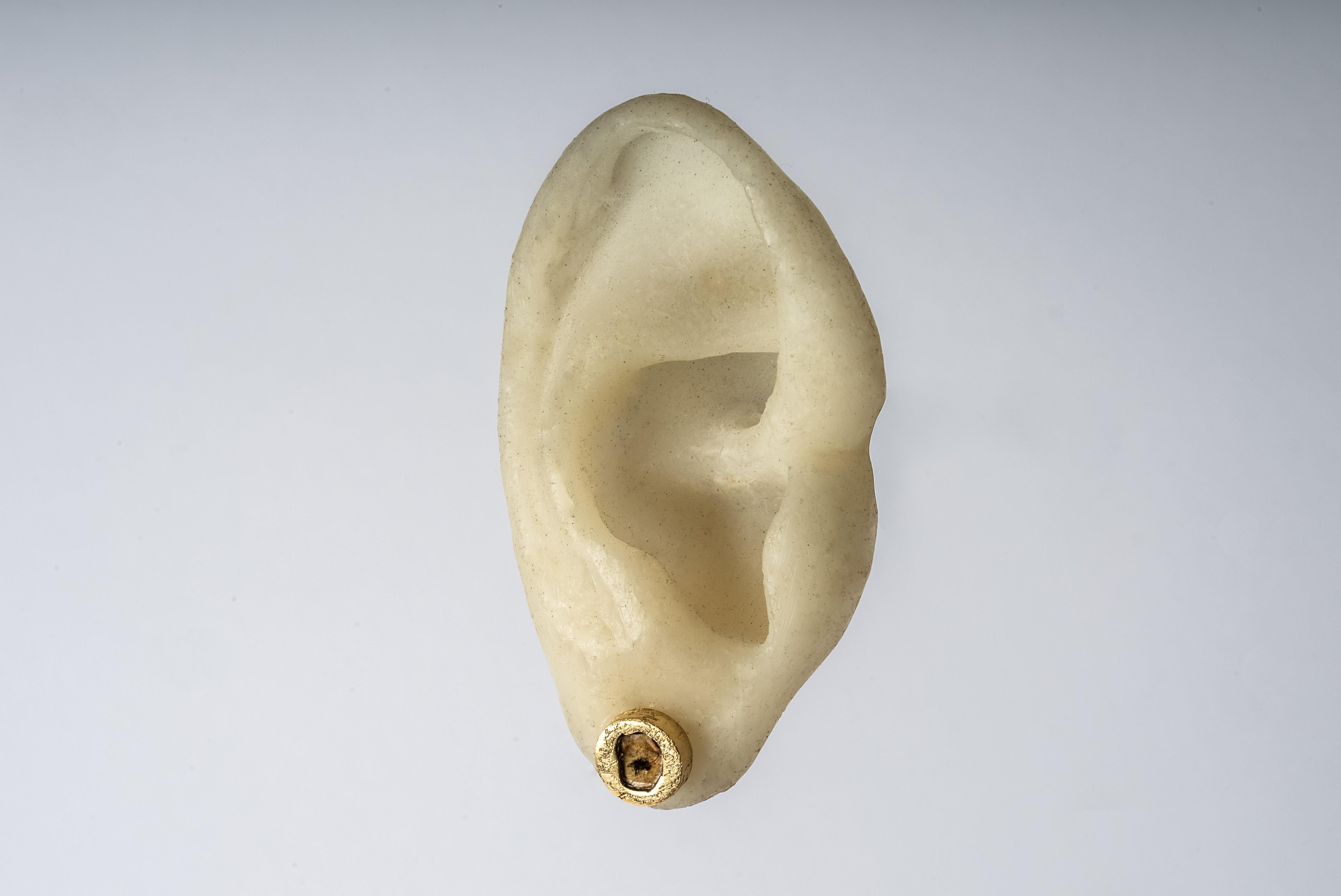 Women's or Men's Stud Earring (0.2 CT, Diamond Slab, AGA+DIA) For Sale