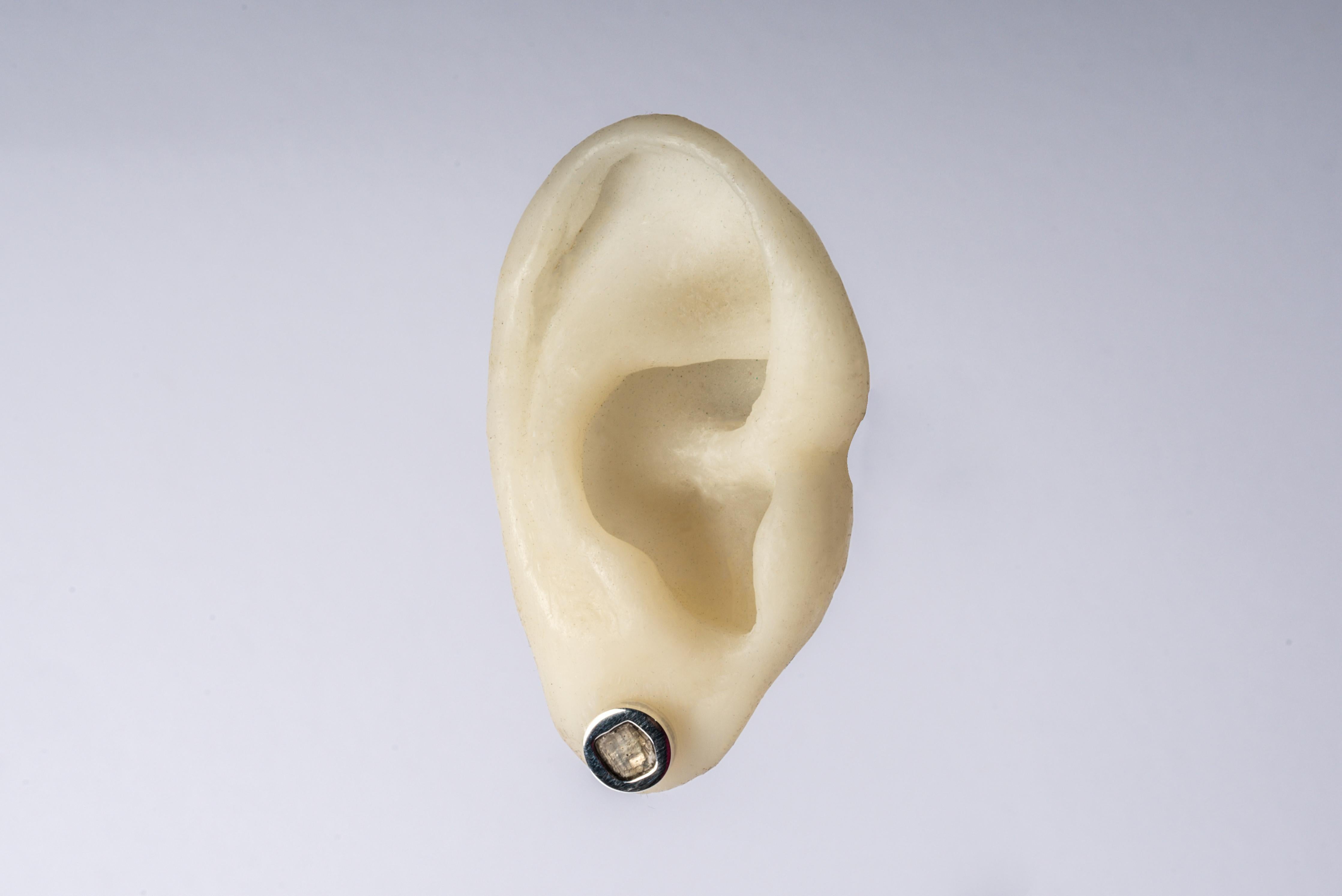 Women's or Men's Stud Earring (0.2 CT, Diamond Slab, PA+DIA) For Sale