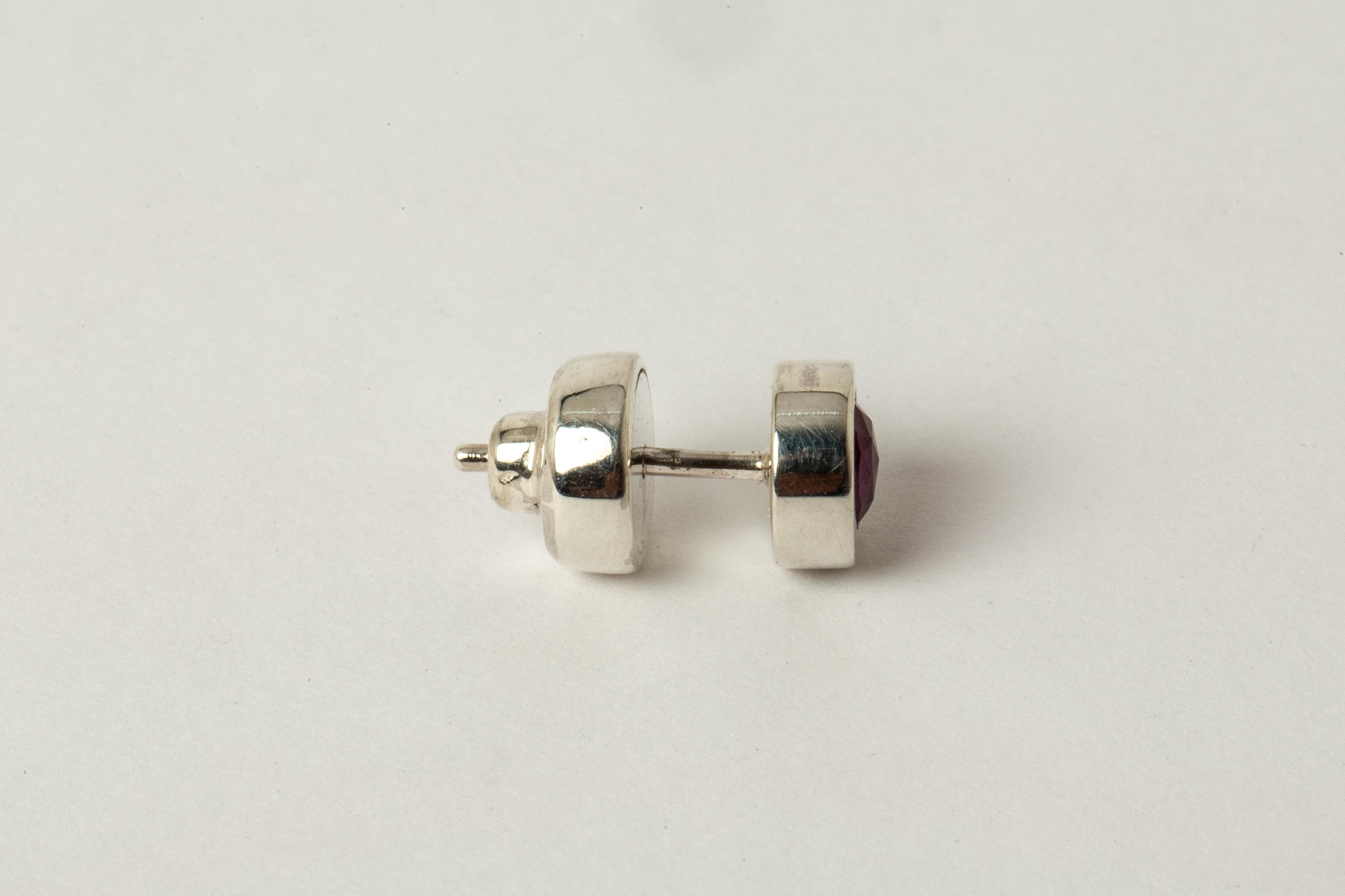 Stud Earring (0.2 CT, Ruby Slice, PA+RUB) In New Condition For Sale In Hong Kong, Hong Kong Island